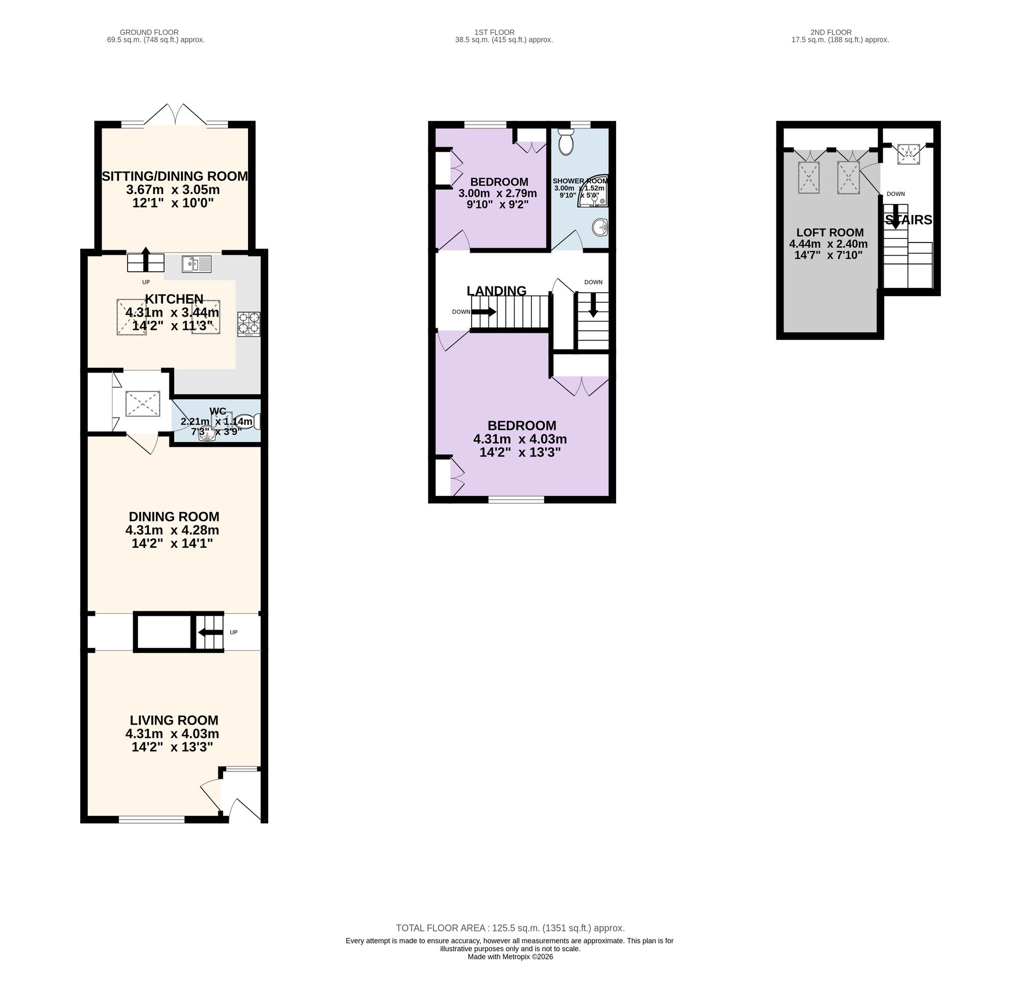 17 Ribblesdale Road, Preston floorplan