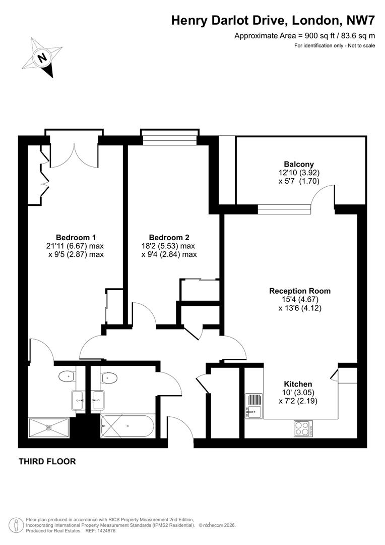 34 Garrison Heights, 55, Henry Darlot Drive, Mill Hill floorplan
