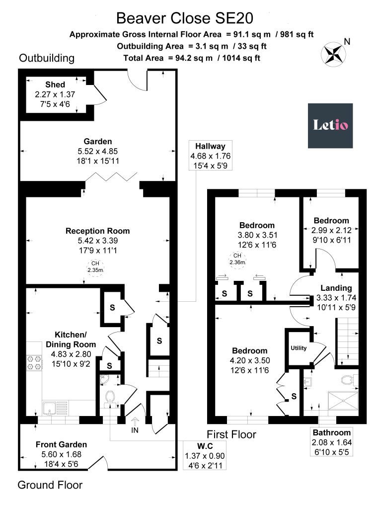 13, Beaver Close, London floorplan