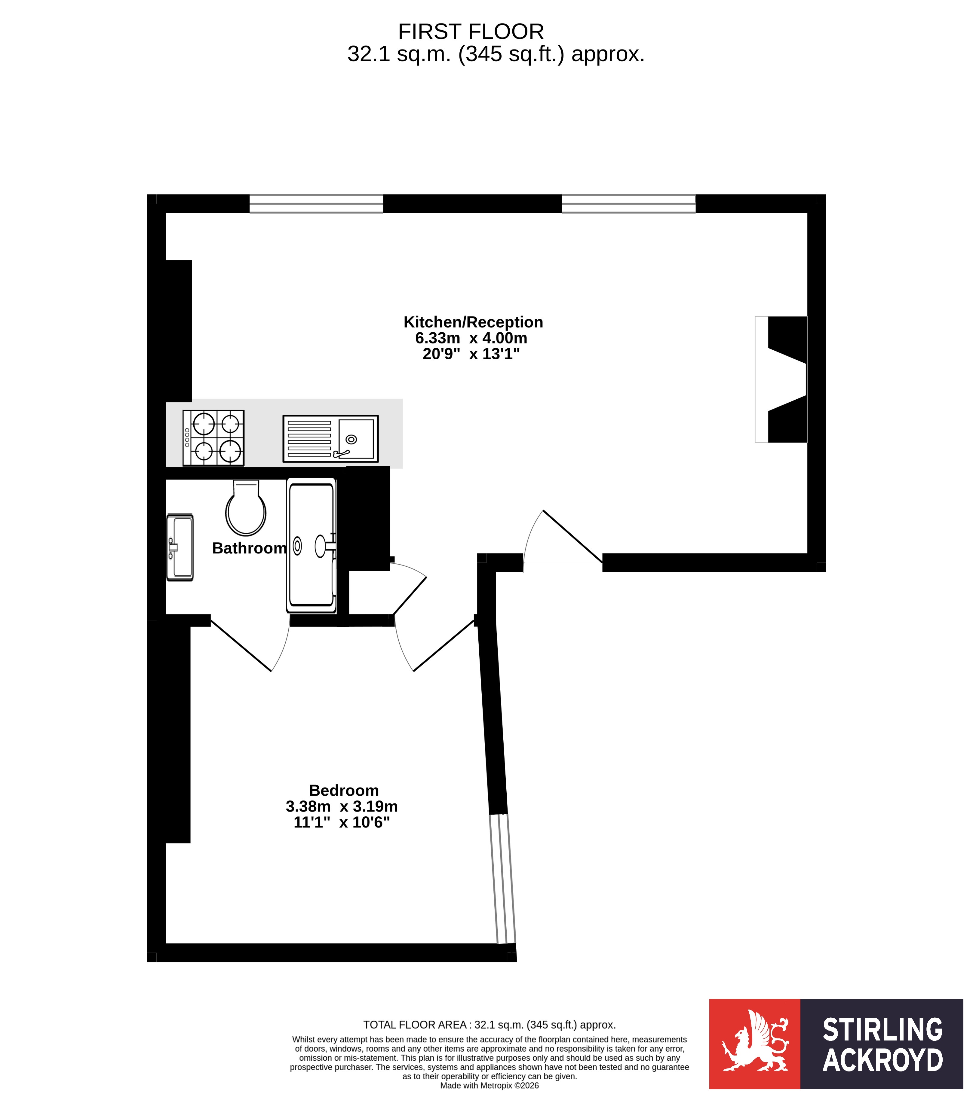 Flat 1, 17, Little Russell Street, London floorplan