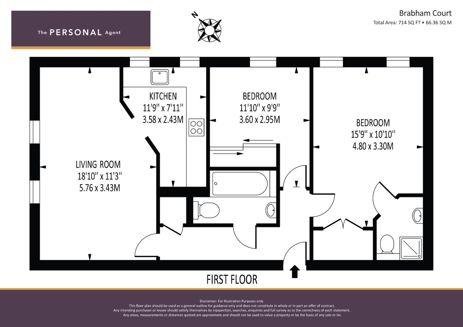 Flat 14, Brabham Court,39, Central Road, Worcester Park floorplan