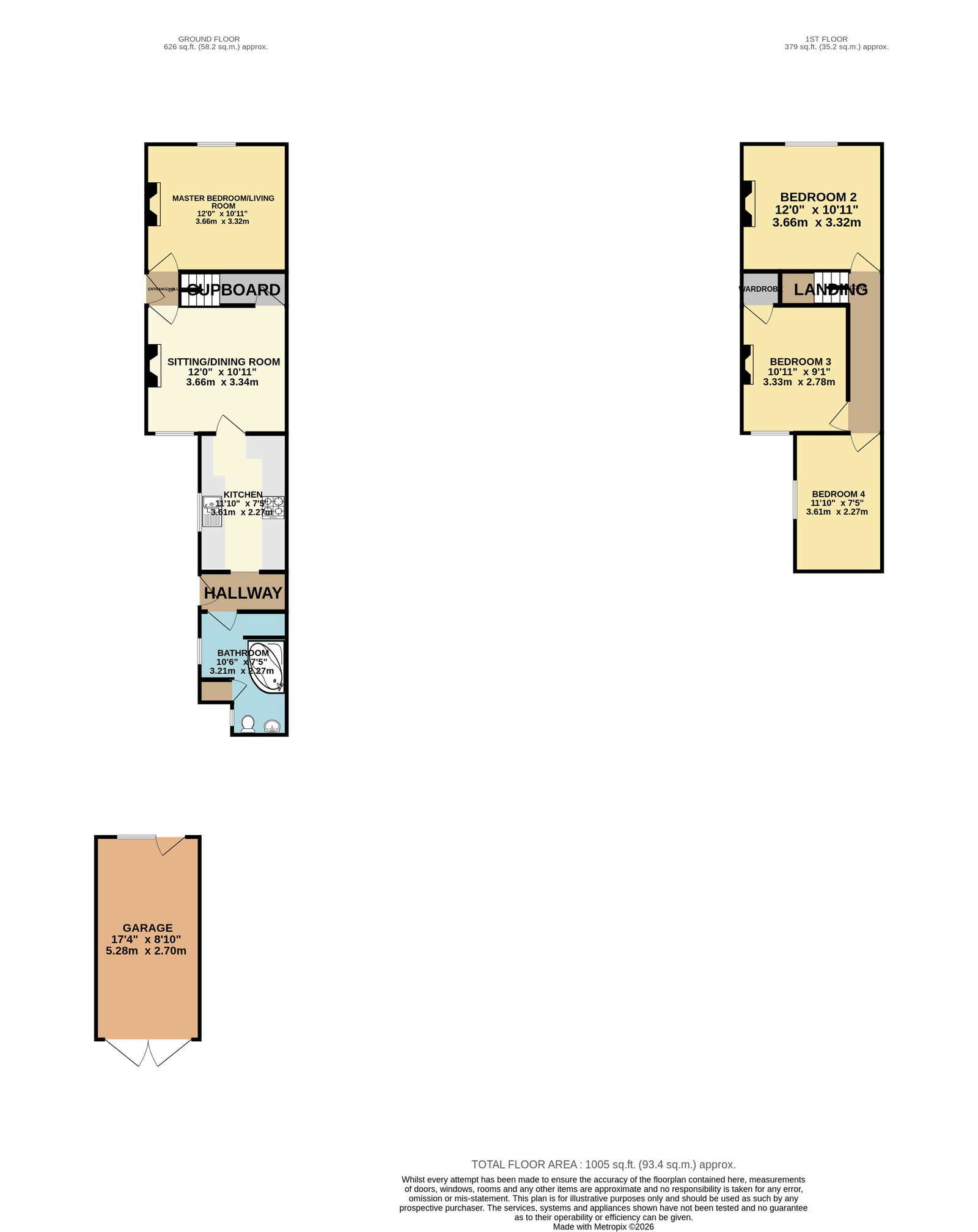 Rose Cottage - 73, Pennygate, Spalding floorplan