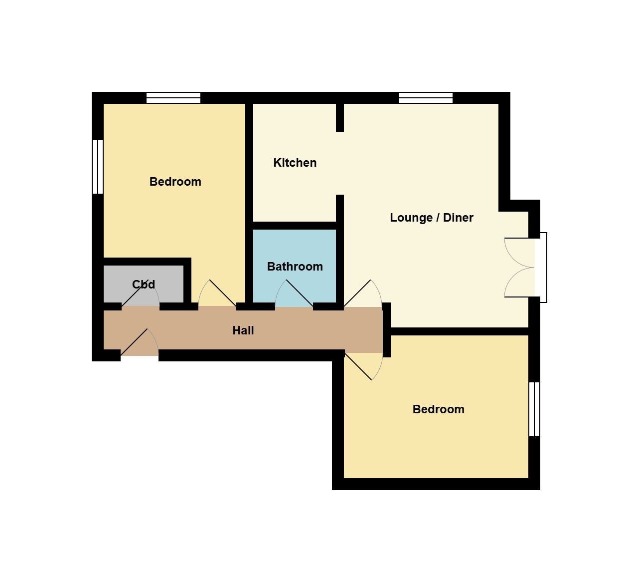 39,Flat H, Drum Tower View, Caerphilly floorplan