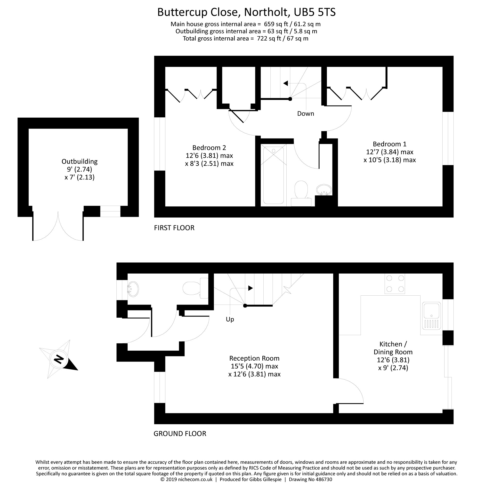 2 Bedrooms Terraced house for sale in Buttercup Close, Northolt, Middlesex UB5