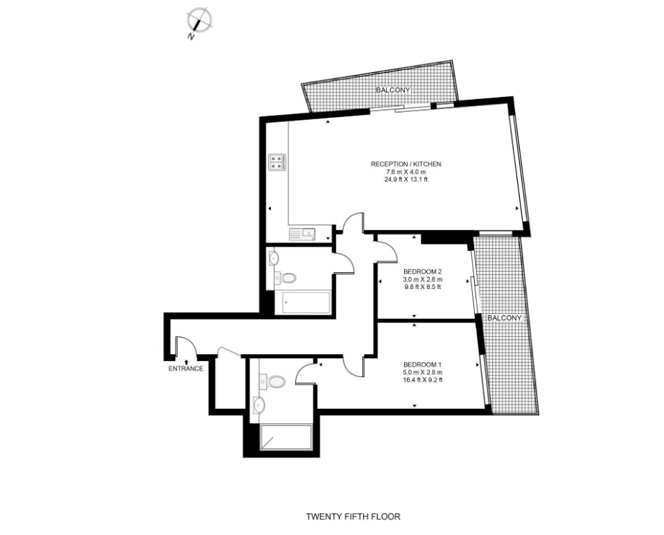 153 River Heights, 90 High Street, London floorplan