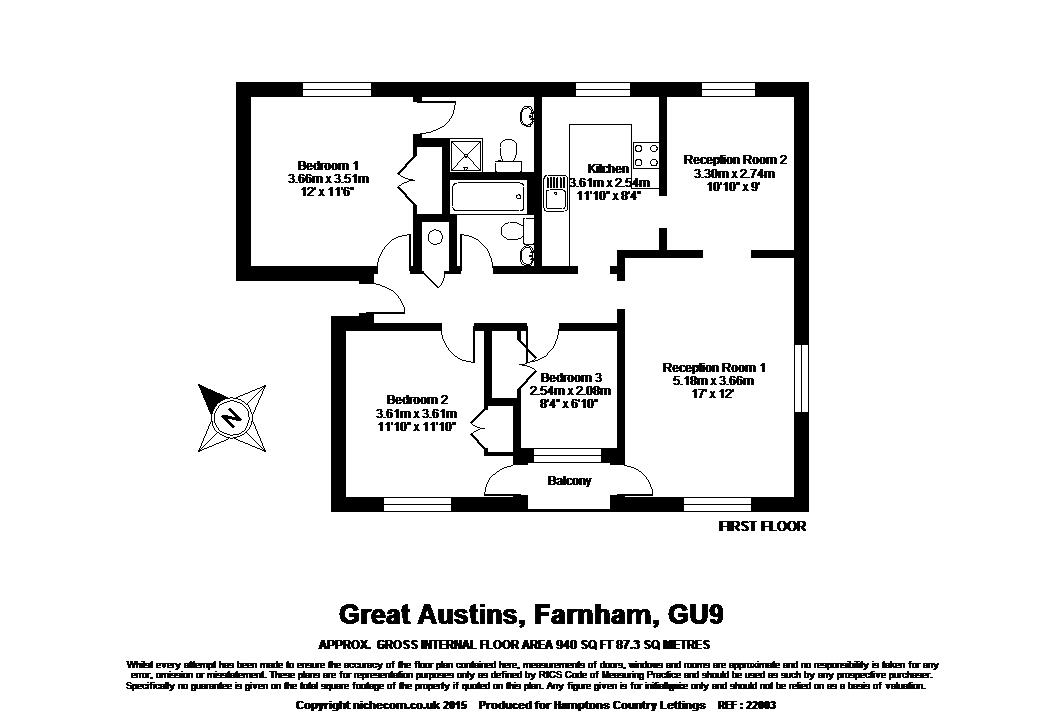 3 Bedrooms Flat to rent in Great Austins, Farnham GU9