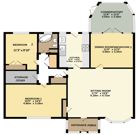 2, Rose Walk, Wicken Green Village floorplan