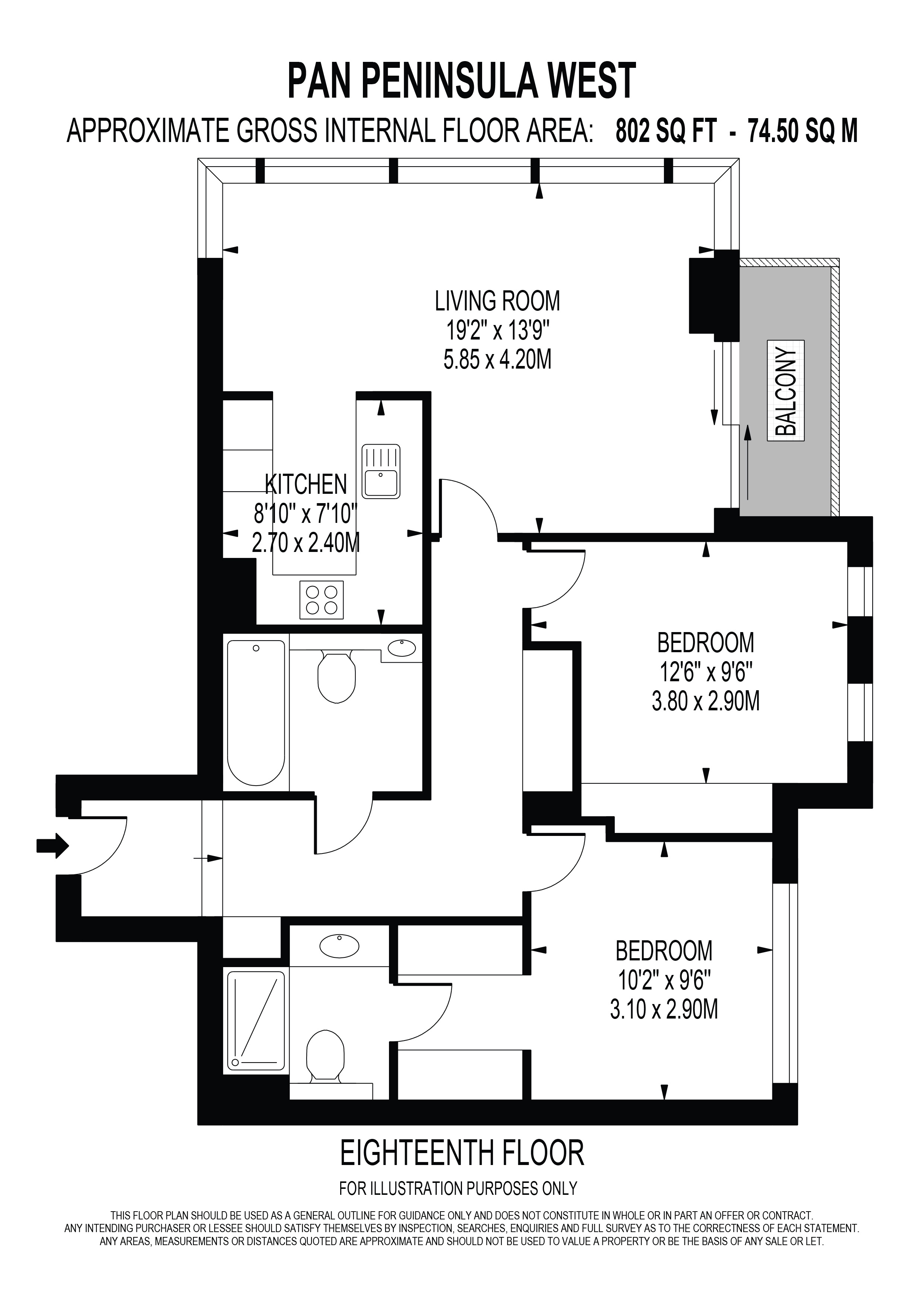 1806, 1 Pan Peninsula Square, London floorplan