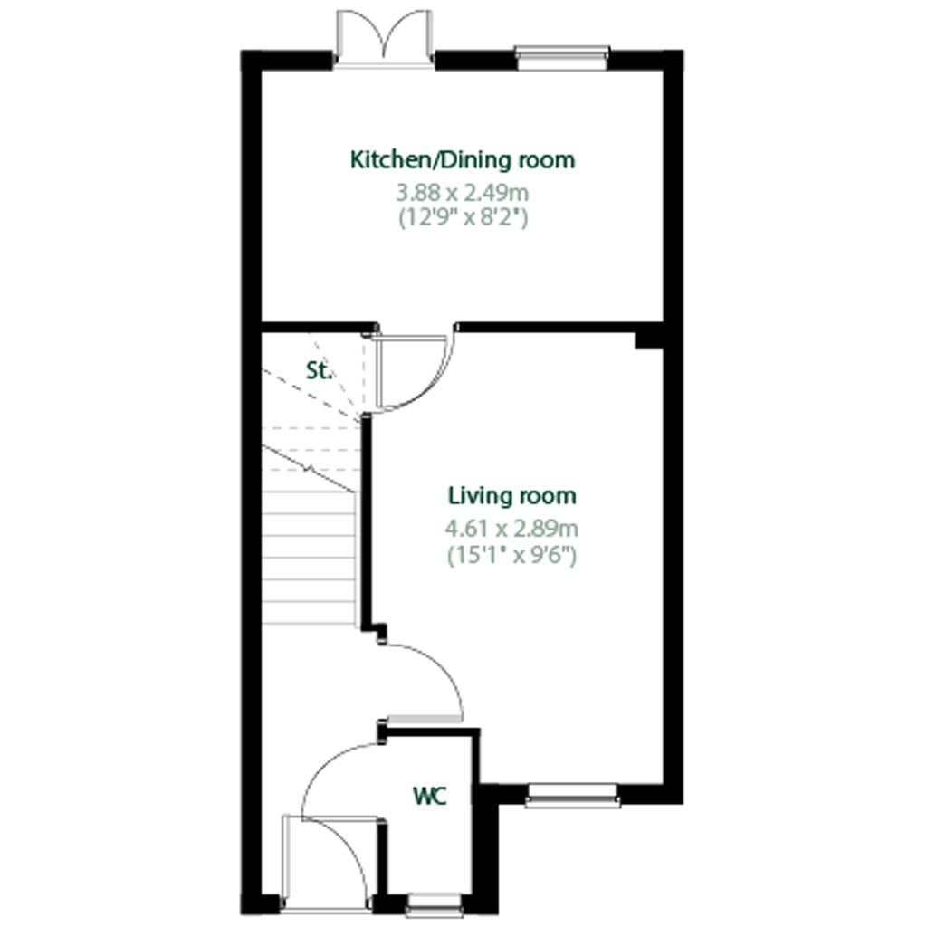 "Alnwick" at Windsor Way, Carlisle CA3, 2 bedroom end terrace house for