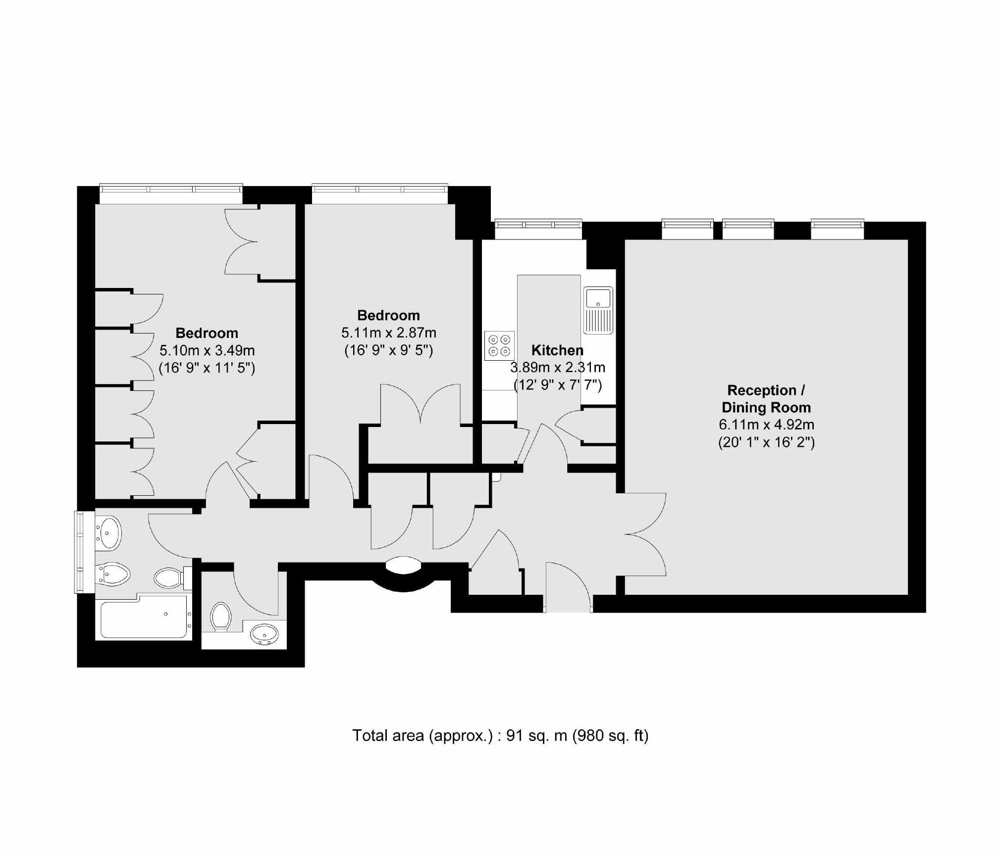 19 Blenheim, 80, Wimbledon Park Side, London floorplan