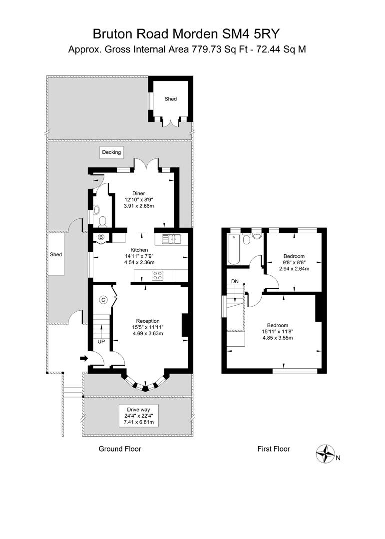 28, Bruton Road, Morden floorplan