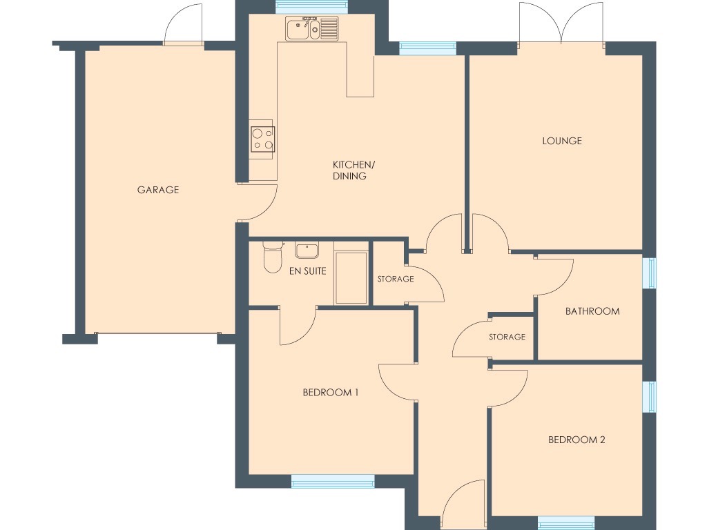 Plot 6, The Duchess II, South Kirkby floorplan