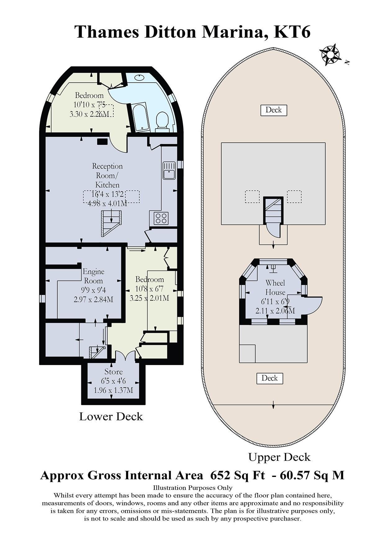 Thames Ditton Marina Surbiton Kt6 2 Bedroom Houseboat For Sale