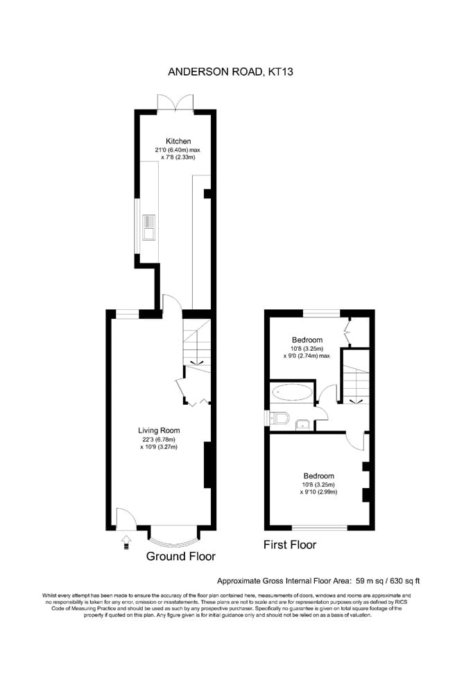 13, Anderson Road, Weybridge floorplan