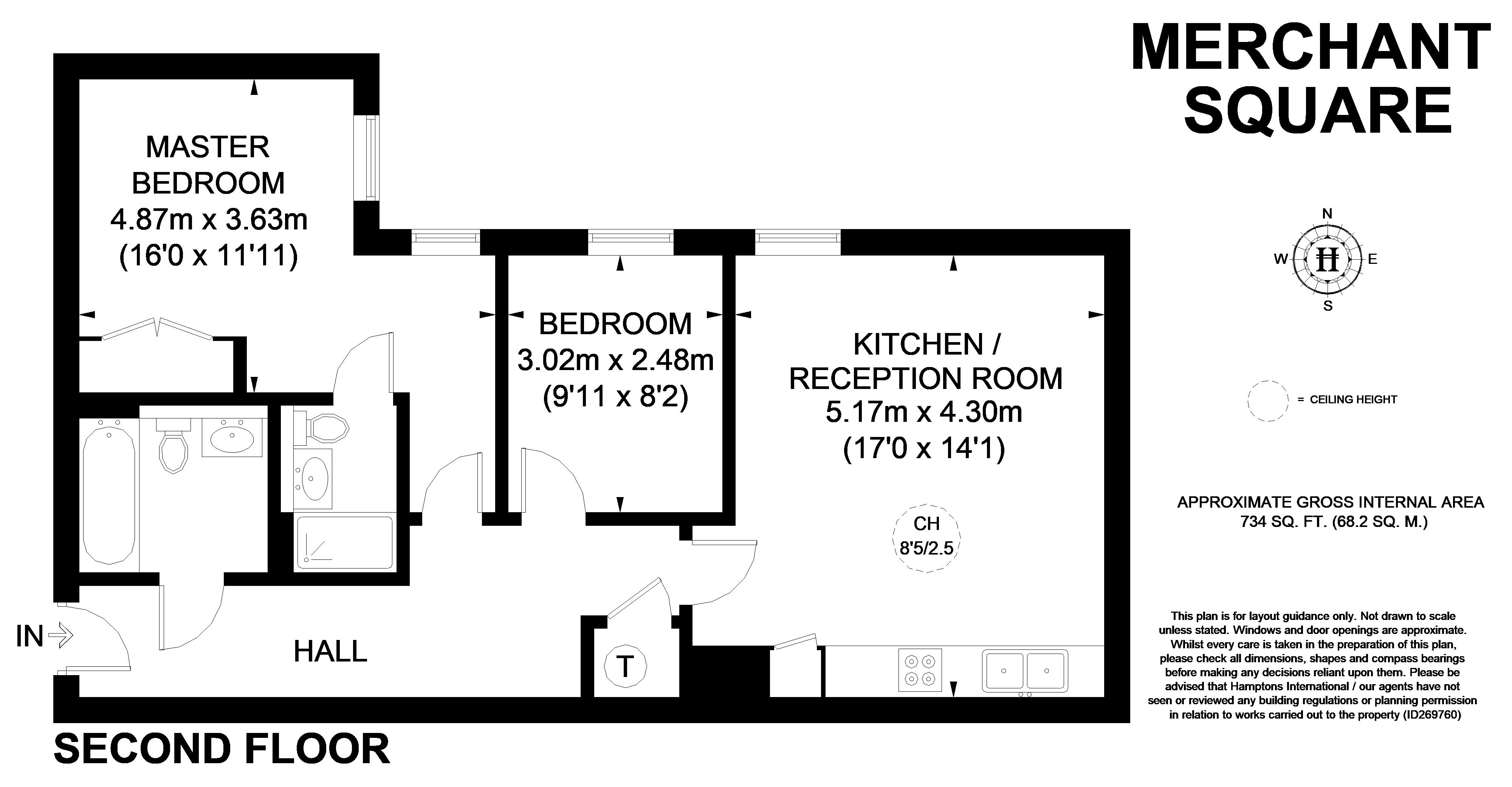 Apartment 201, 4a, Merchant Square, London floorplan
