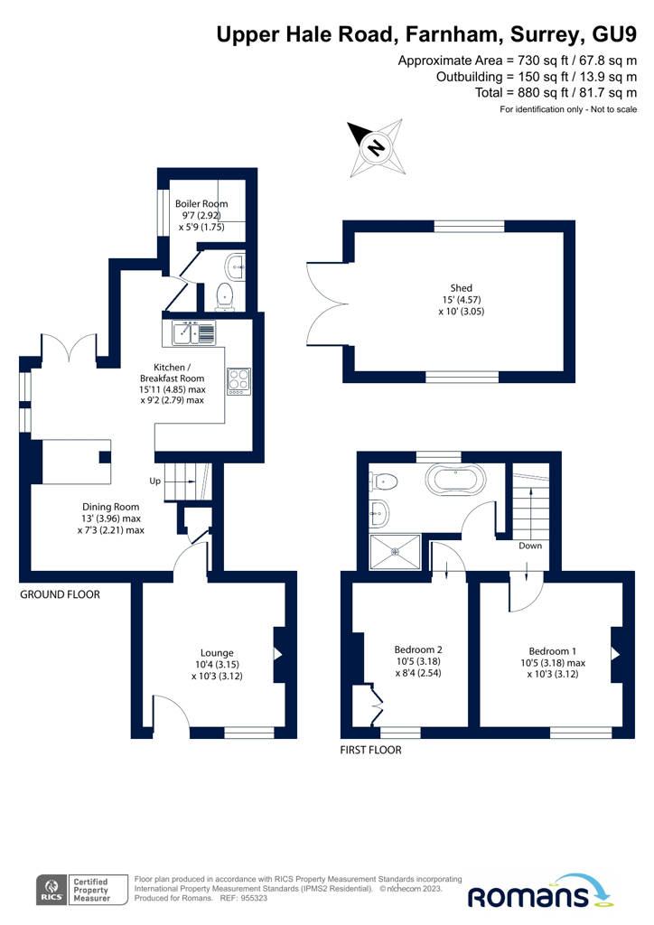 Upper Hale Road, Farnham, Surrey GU9, 2 bedroom terraced house for sale