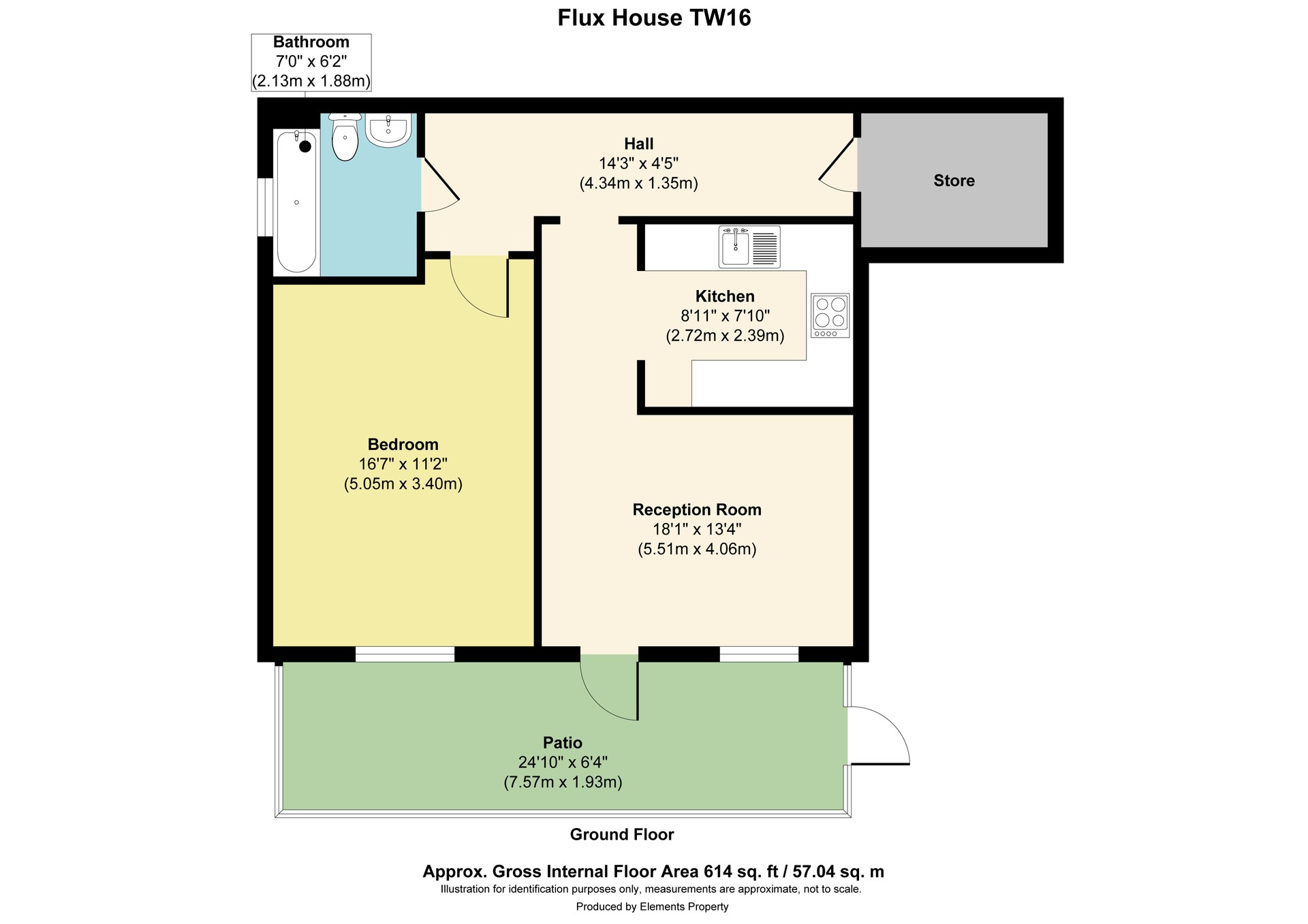 Flat 1, Flux House 15 Blacksmith Close, Sunbury-On-Thames floorplan