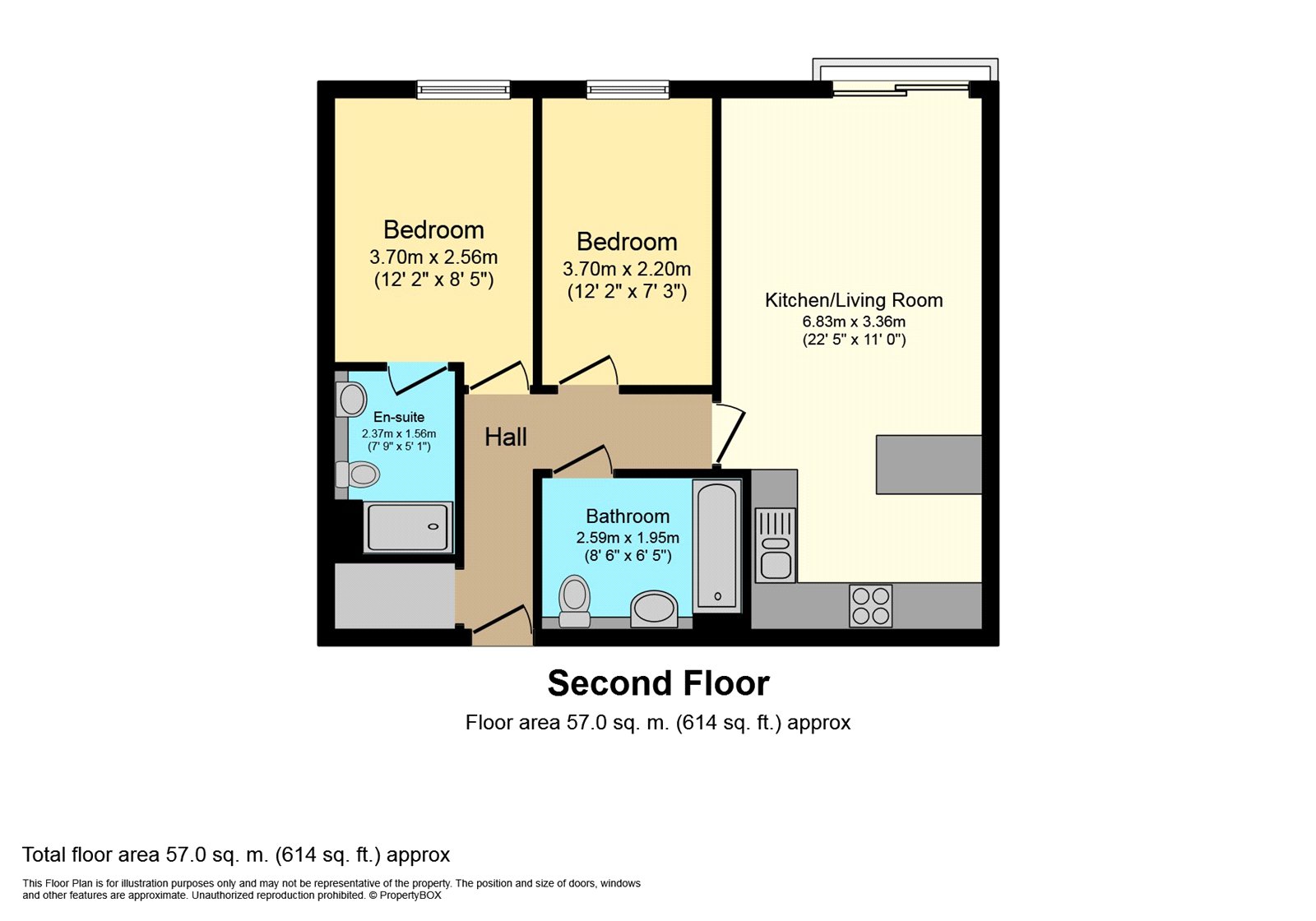 36, Charles House, Chertsey floorplan