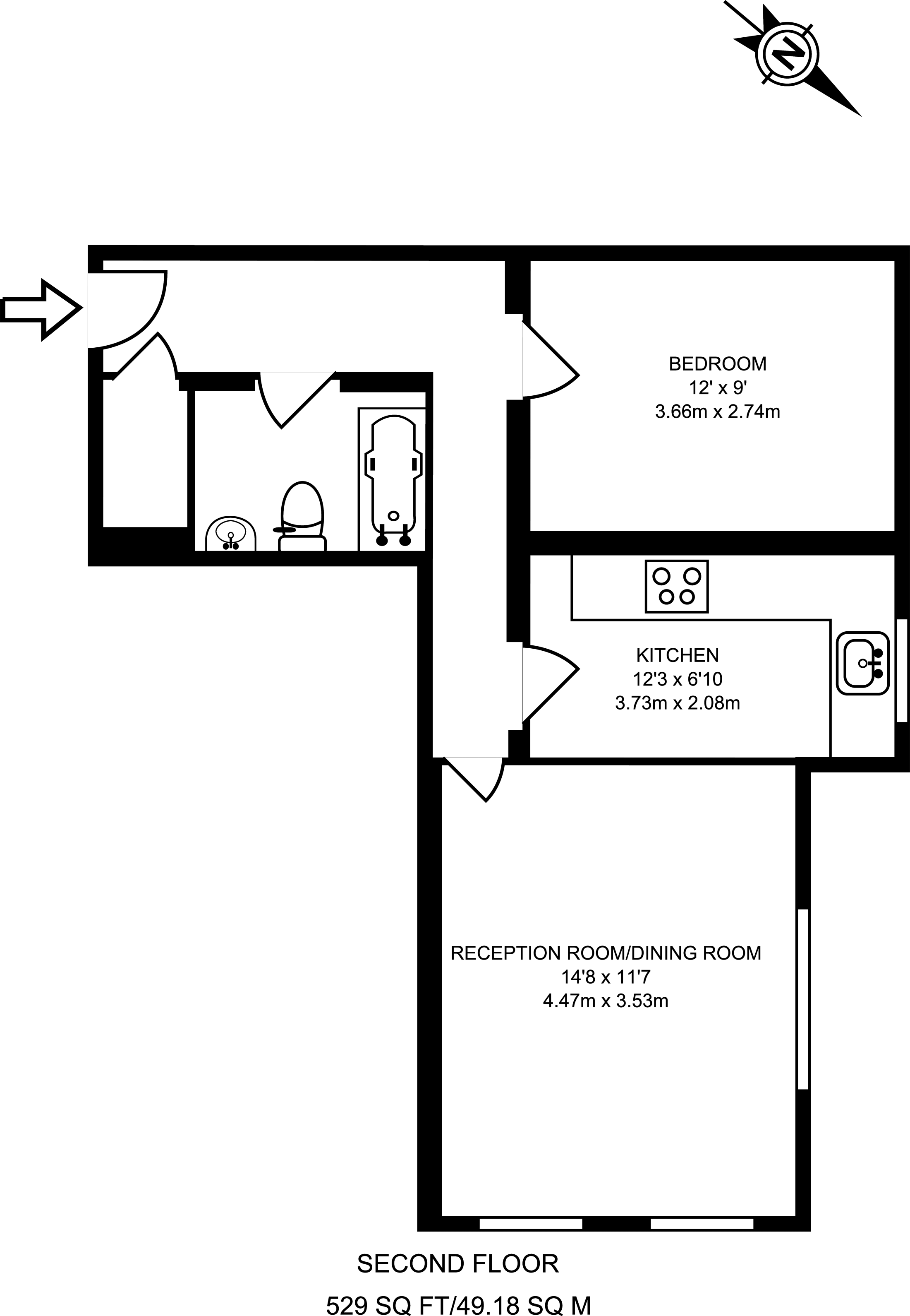 1 Bedrooms Flat to rent in Farnham Road, Guildford GU2