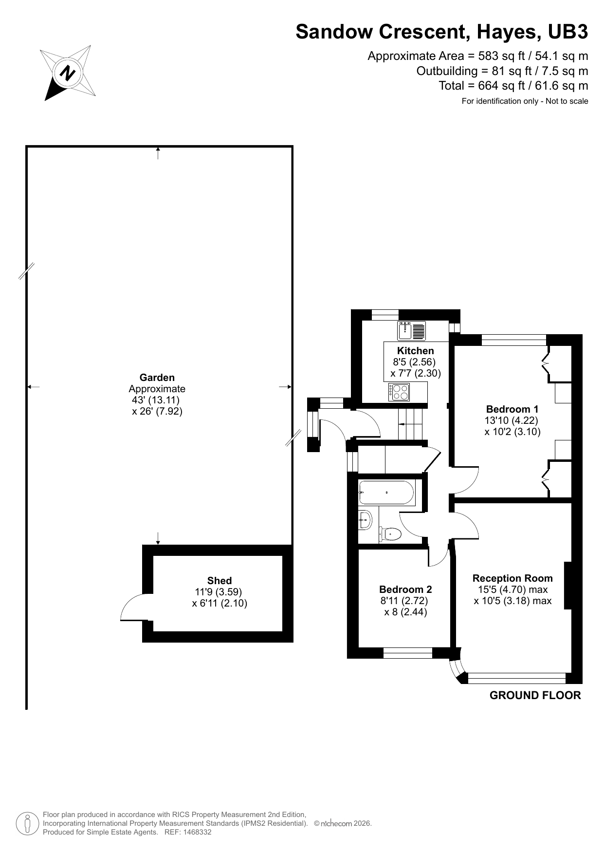 3, Sandown Crescent, Hayes floorplan