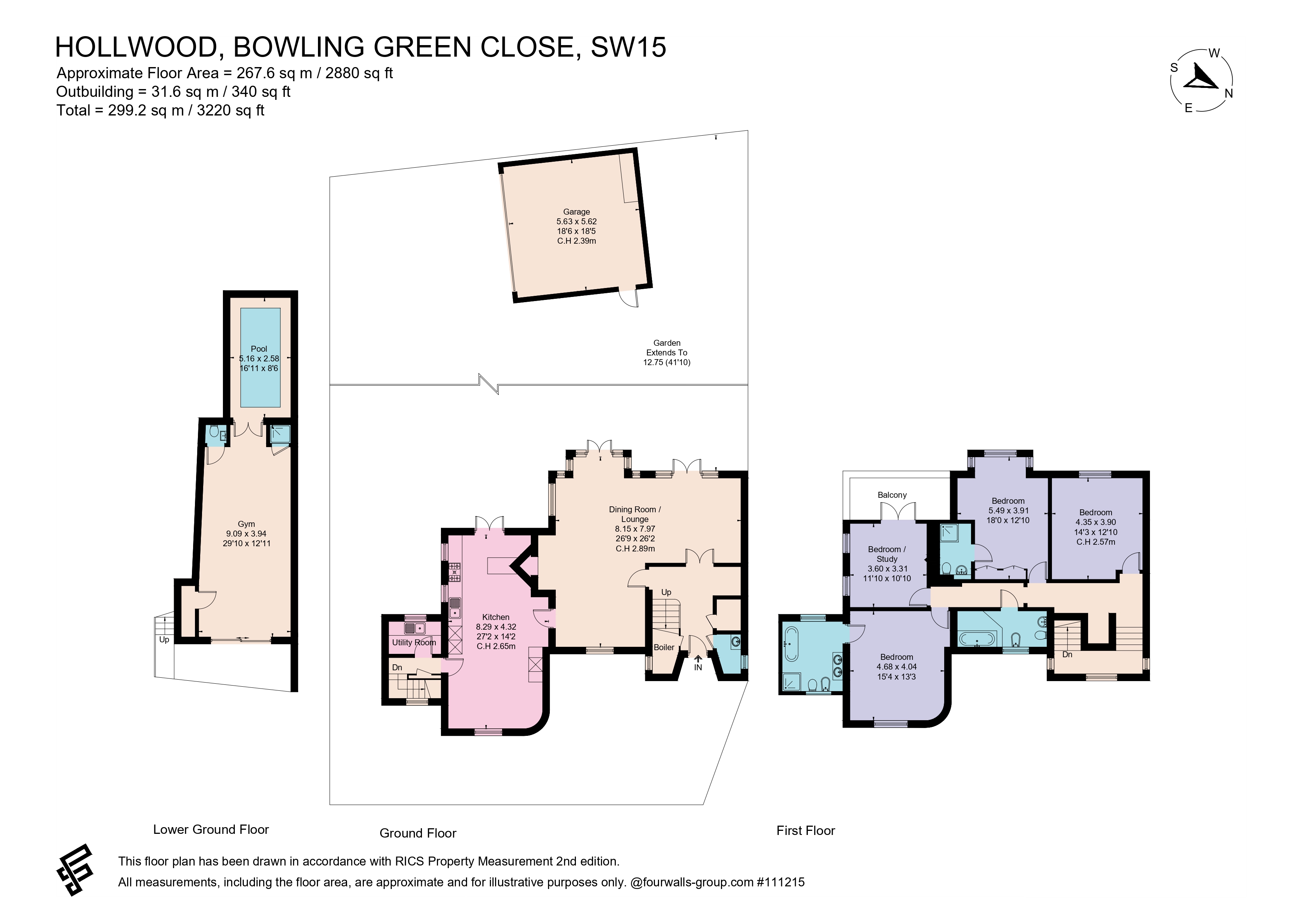 Hollwood,, Bowling Green Close, Putney Heath floorplan