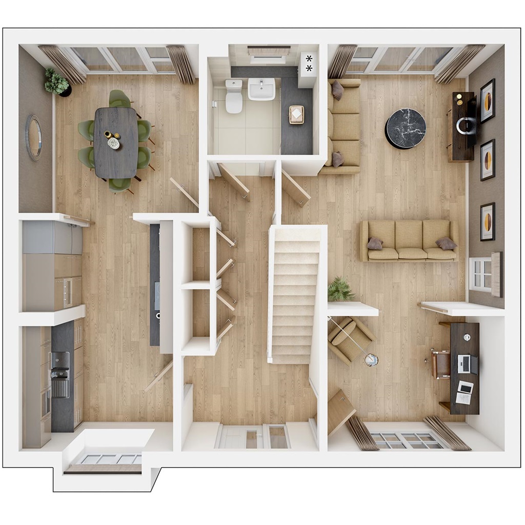 The Warkford - Plot 20, Clayridge Park At Barton Grange, Higham Road, Barton-Le-Clay floorplan