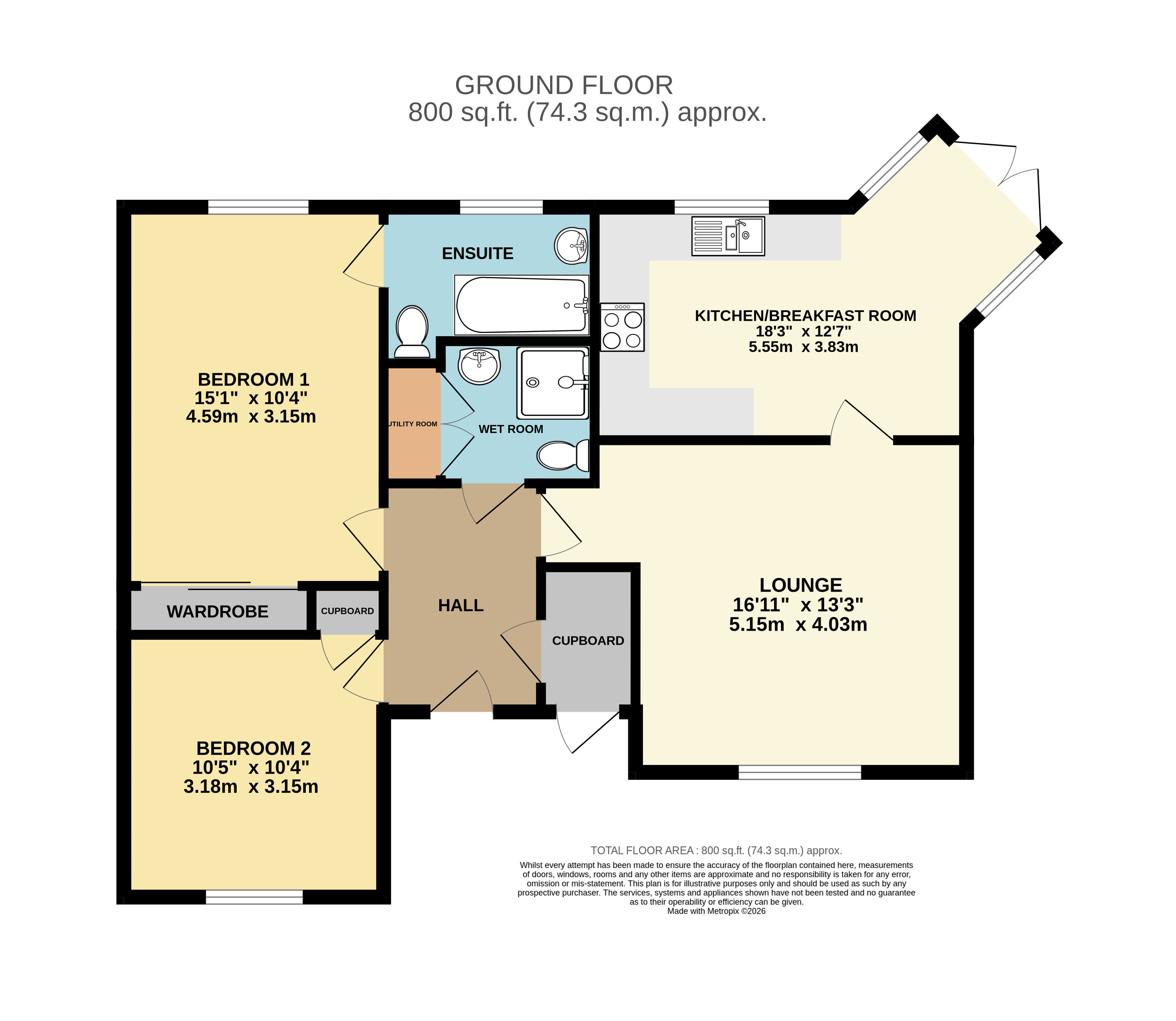 8 Kenwith Castle Gardens,, Abbotsham, Devon floorplan