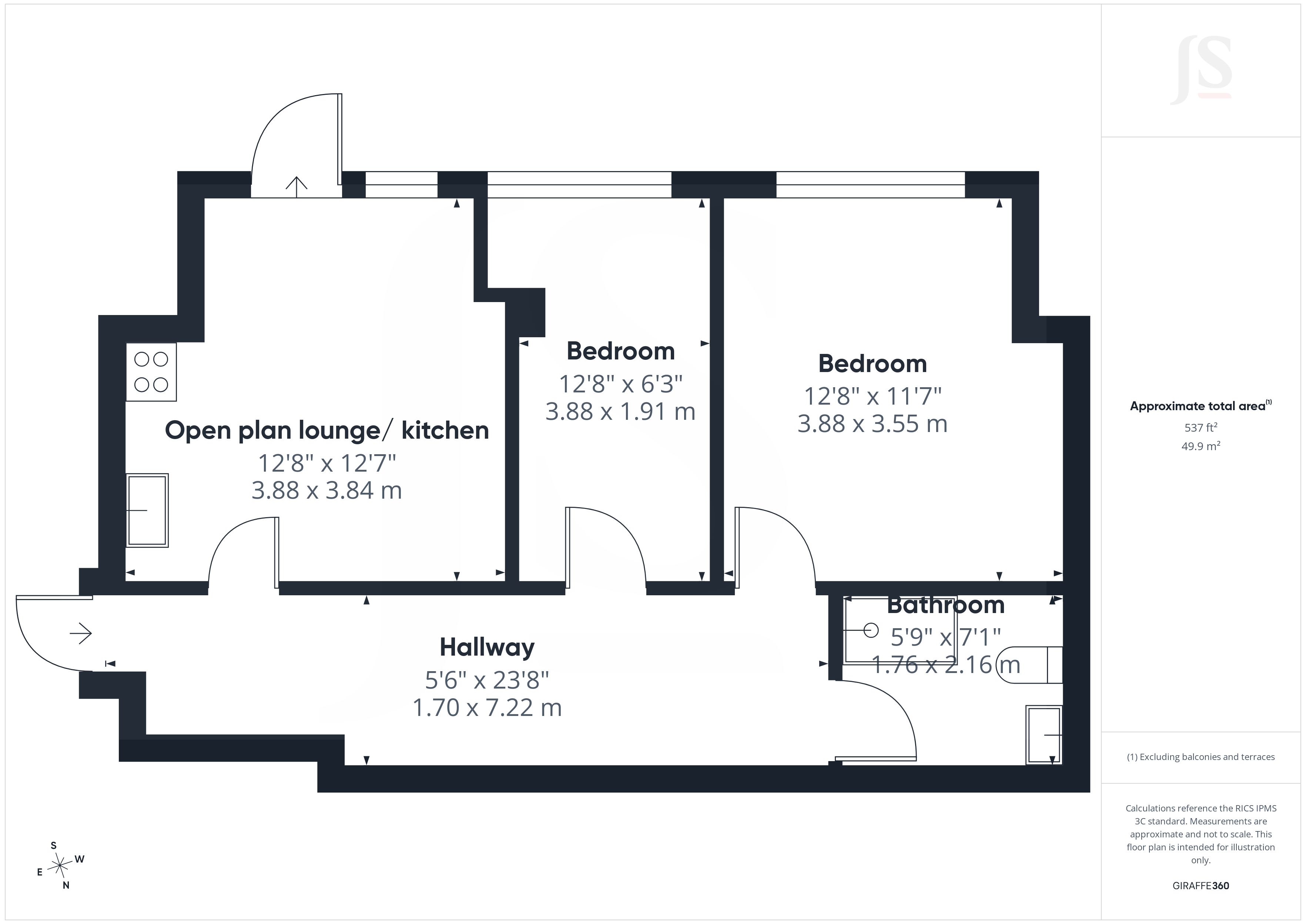 Flat 1a, 78a, Western Road, Brighton floorplan