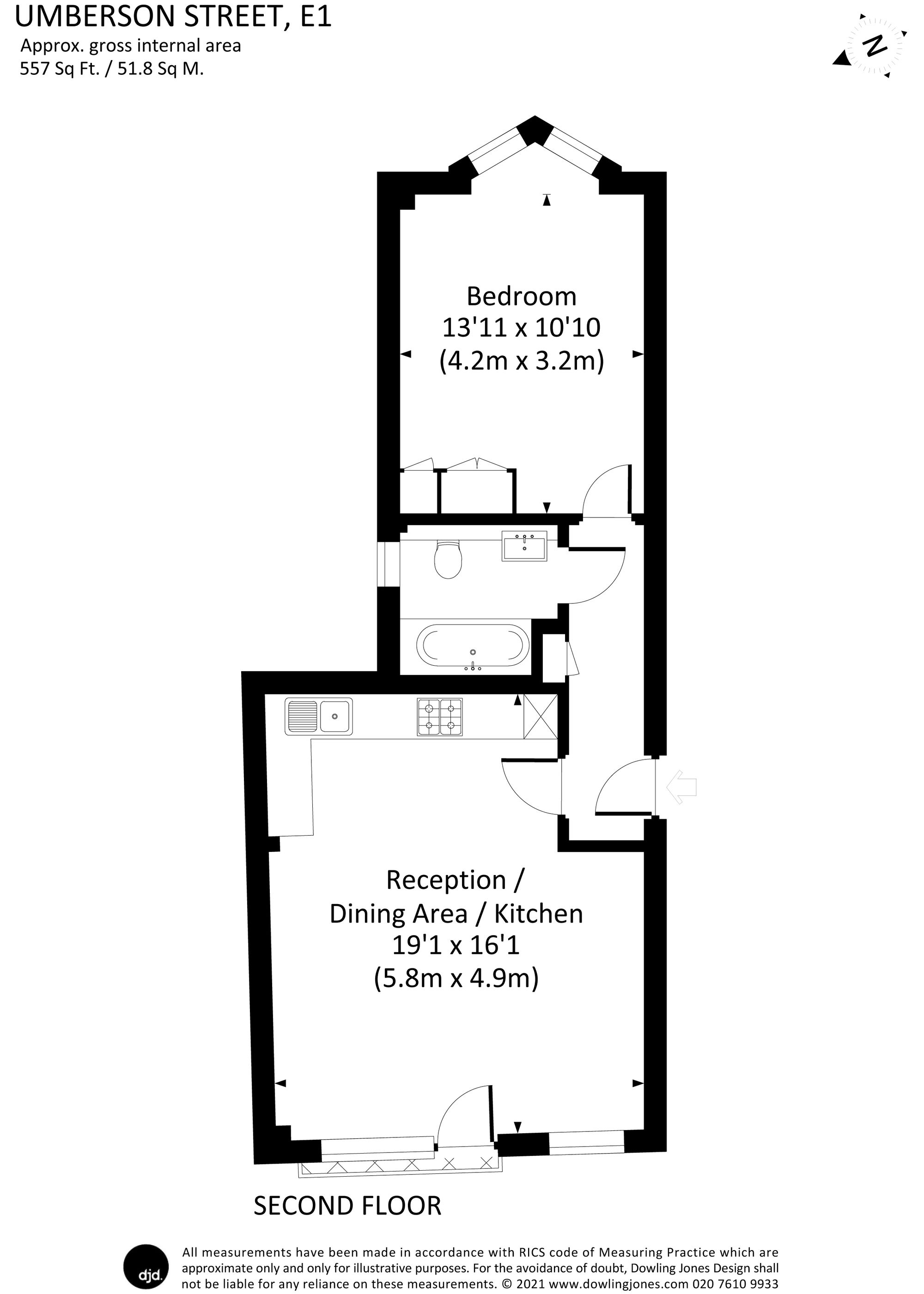 Flat 5, Freetown House 5A Umberston Street, London floorplan
