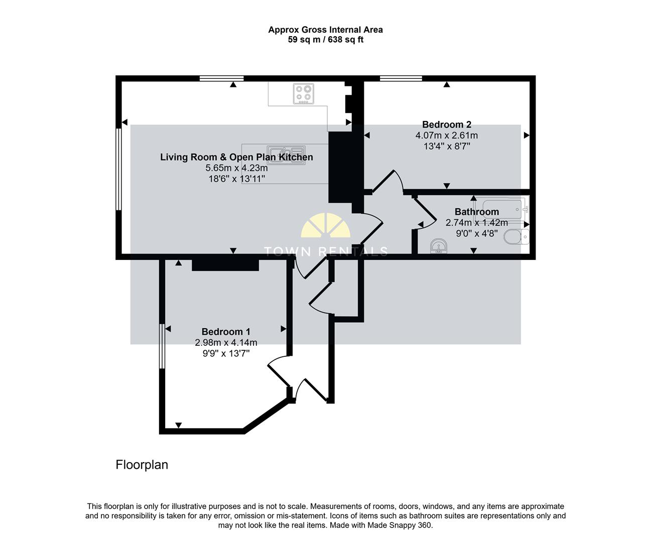 Flat 4, Hankham Lodge, Hankham Hall Road, Westham floorplan