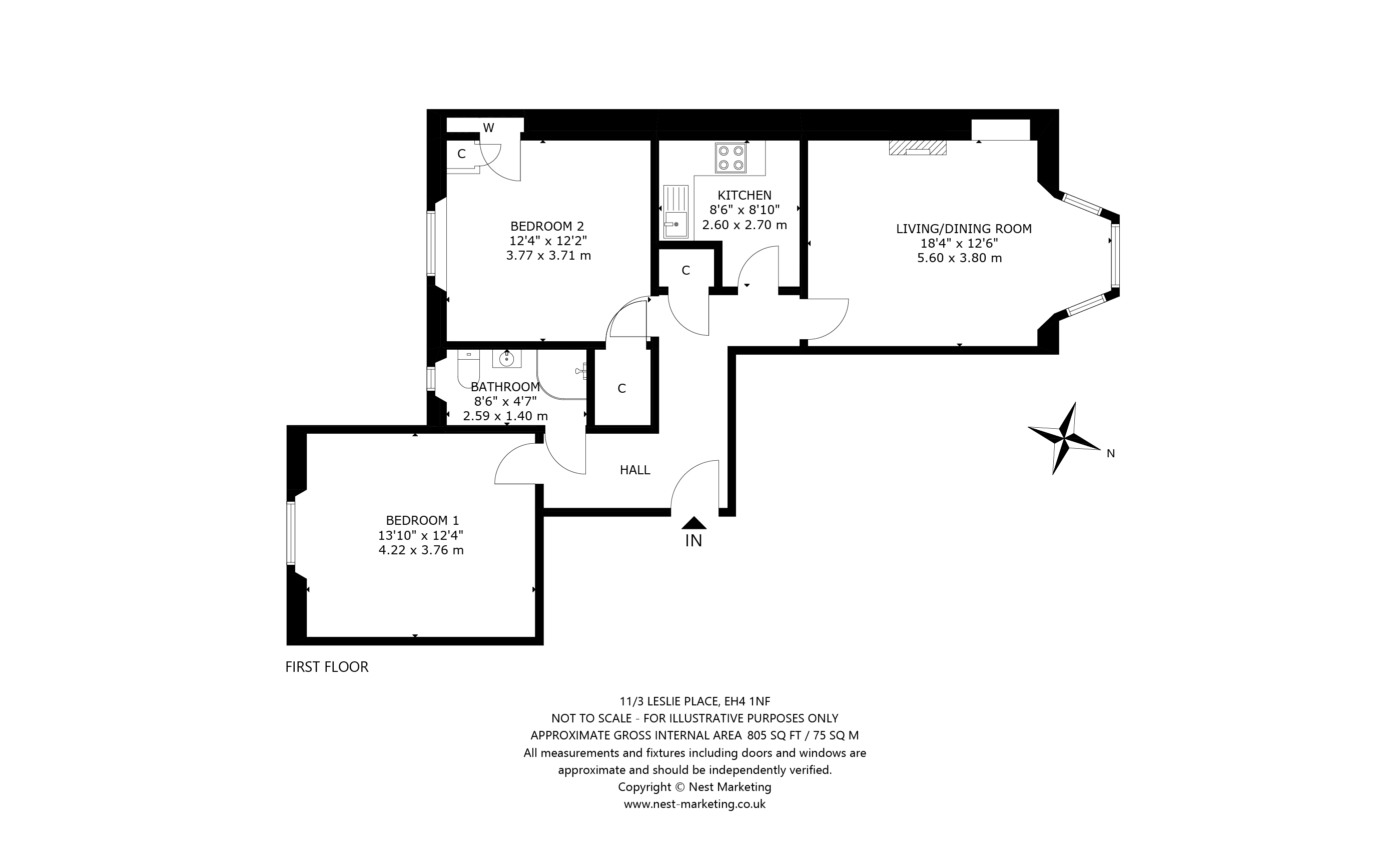 Leslie Place, Edinburgh, Midlothian EH4, 2 bedroom flat for sale