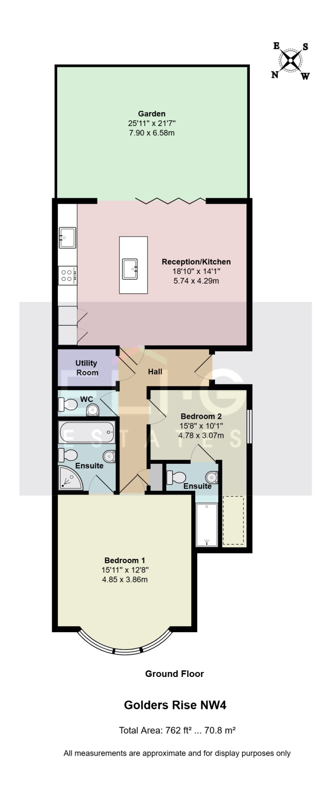 Flat 1, 6 Golders Rise, London floorplan