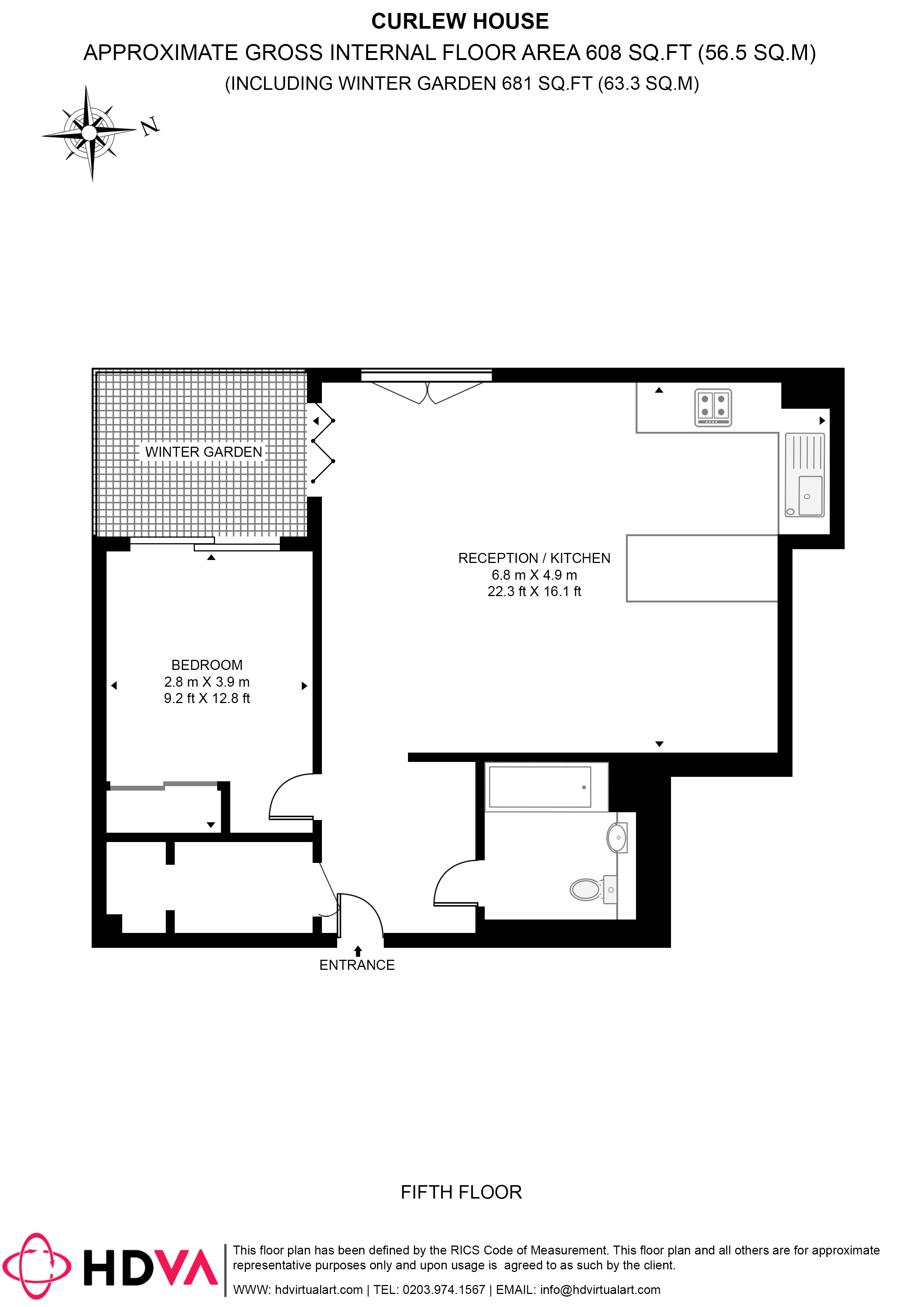 Flat 511, Curlew House, 1, Hawser Lane, London floorplan