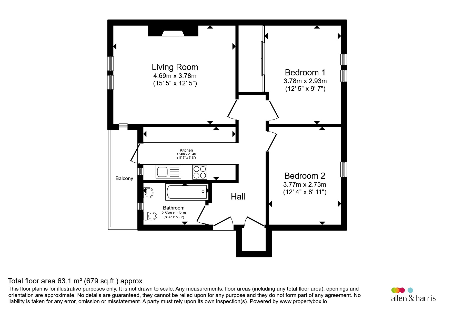 2/1, 60, Kerrycroy Avenue, Glasgow floorplan