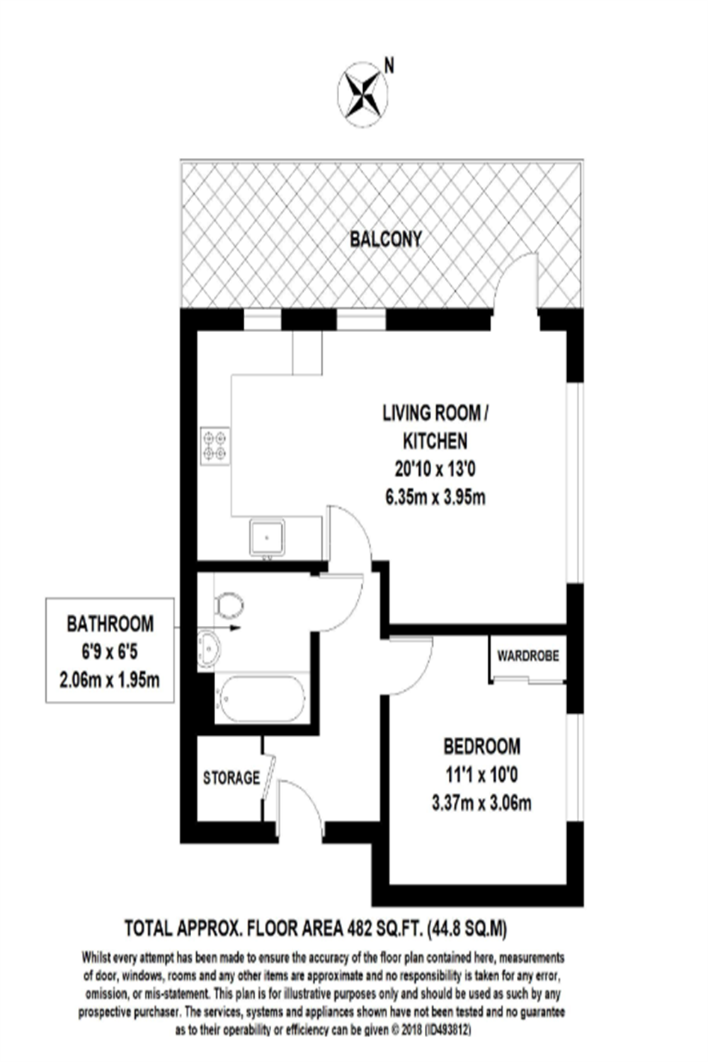 Flat 71, 71 Gooch House, 63-75 Glenthorne Road, London floorplan