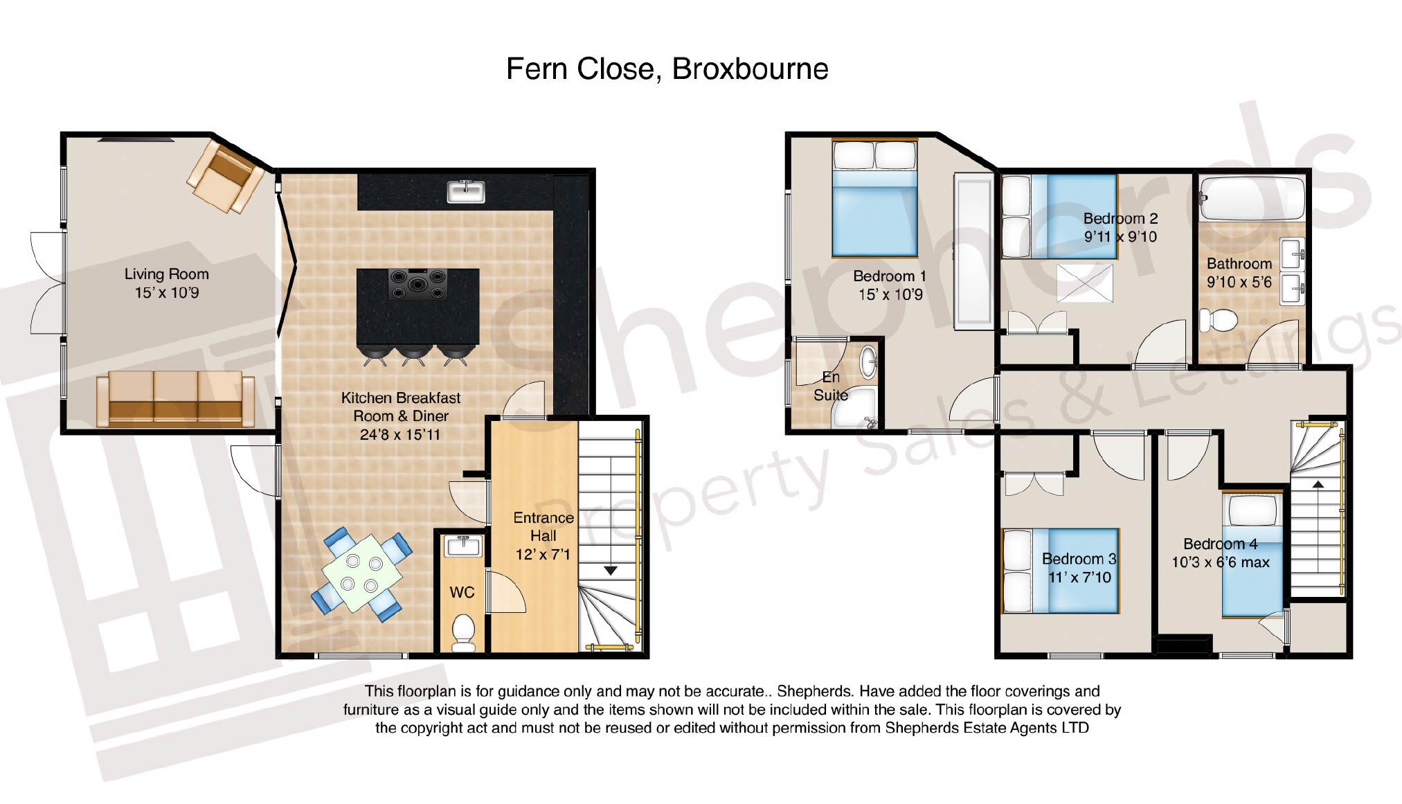 4 Bedrooms End terrace house for sale in Fern Close, Broxbourne, Hertfordshire EN10