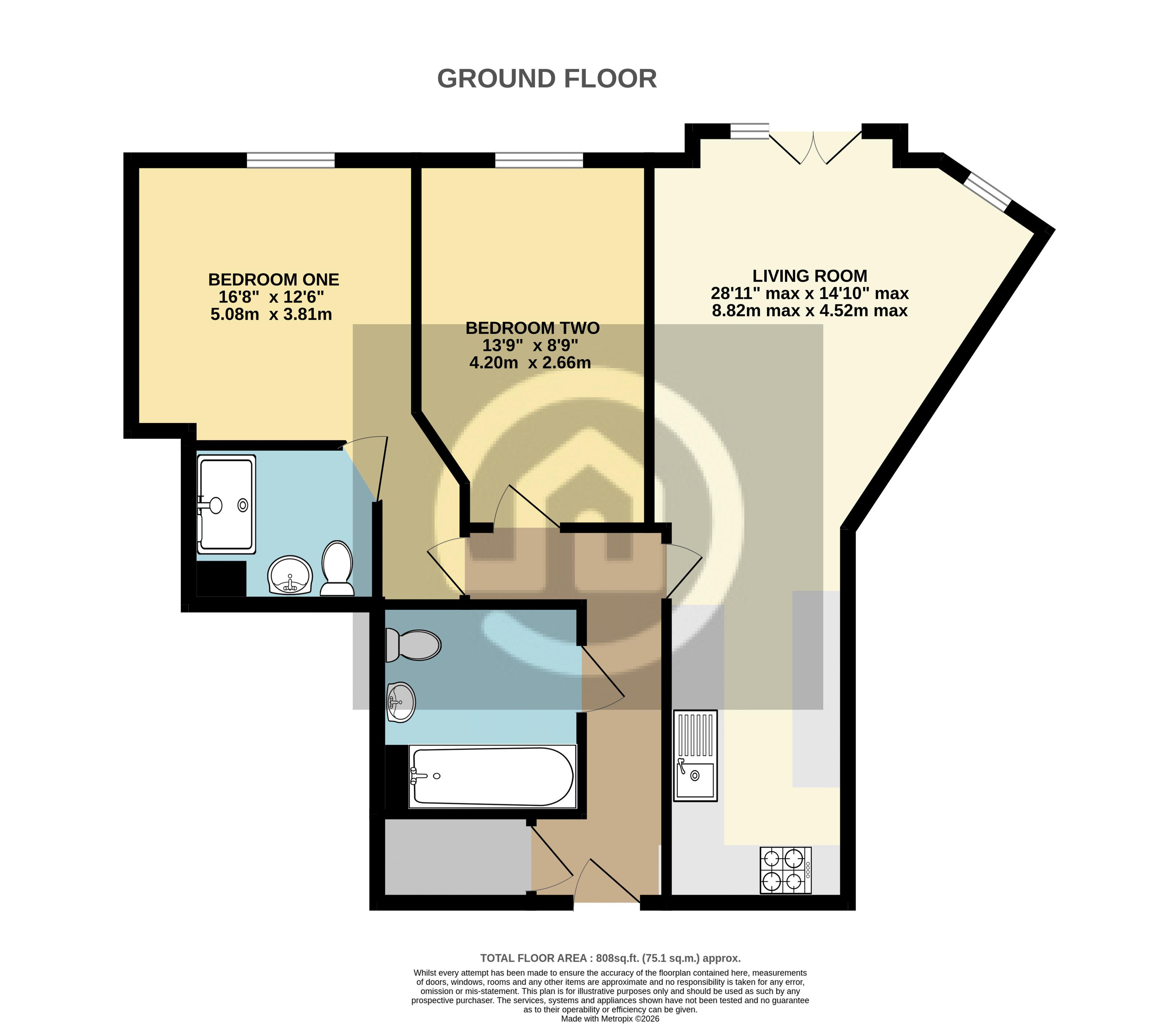 Flat 2, 2 Emmer Drive, Meadow Road, Bedford floorplan
