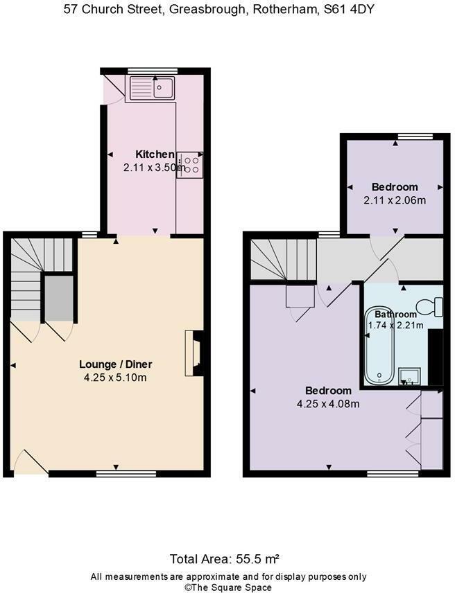 Church Street, Greasbrough, Rotherham S61, 2 bedroom terraced house for