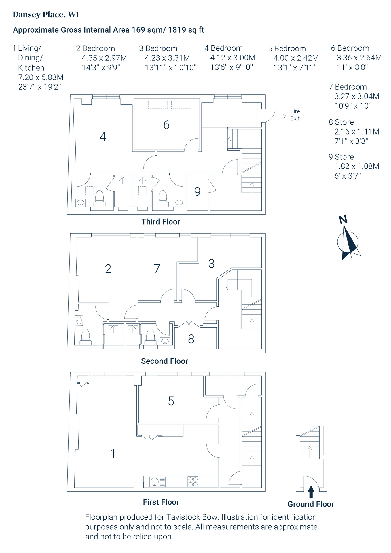 1st-3rd floors, 4 Dansey Place, London floorplan