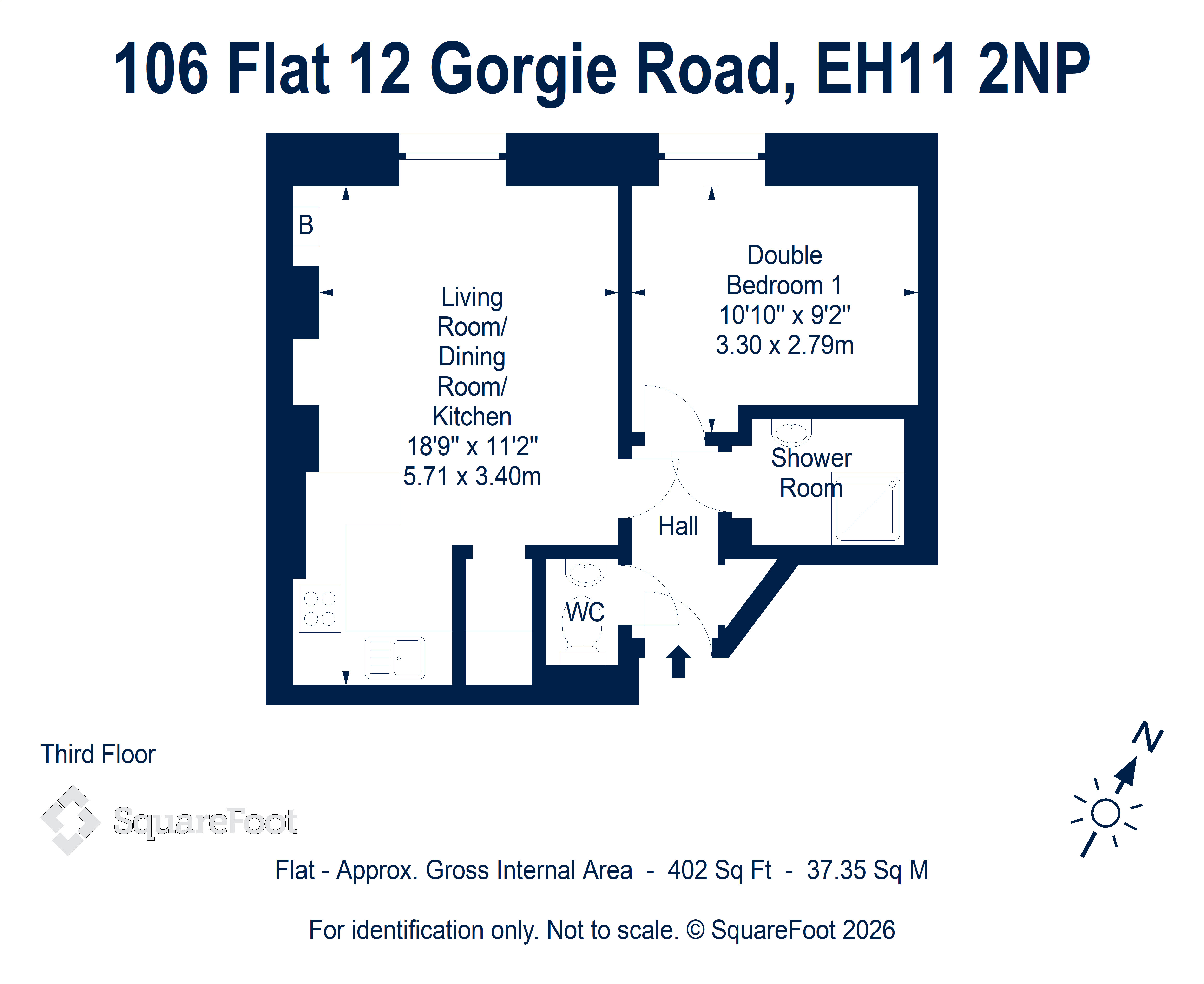 106 (3F4), Gorgie Road, Edinburgh floorplan