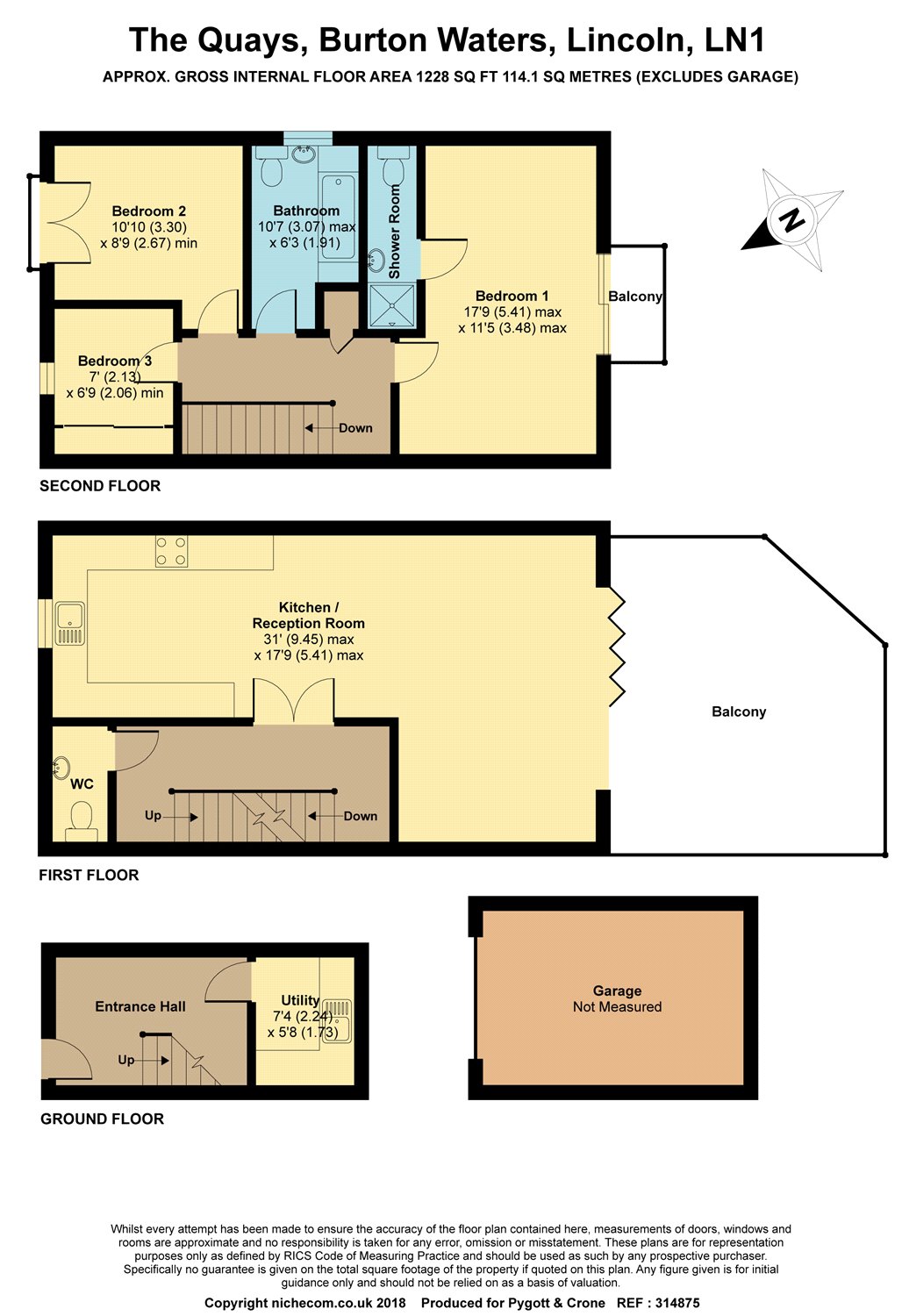3 Bedrooms End terrace house for sale in The Quays, Burton Waters LN1