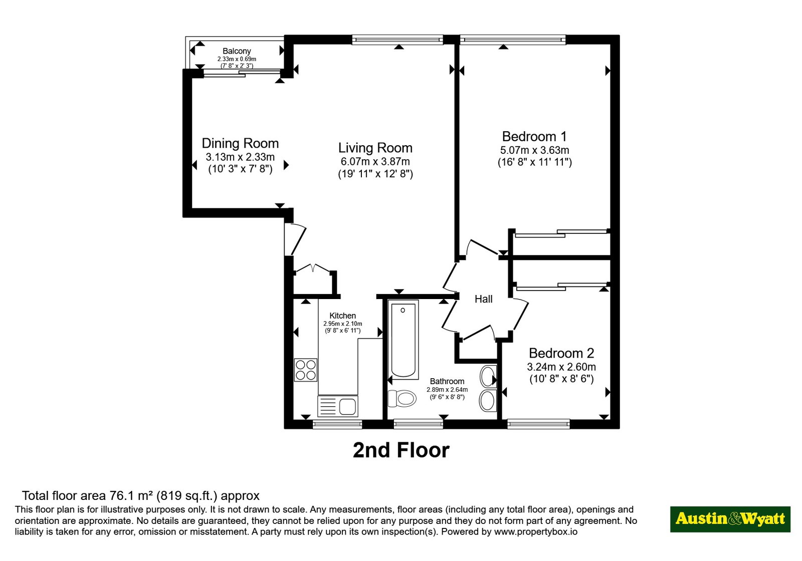 Flat 6, The Moorings, 40, Talbot Avenue, Bournemouth floorplan