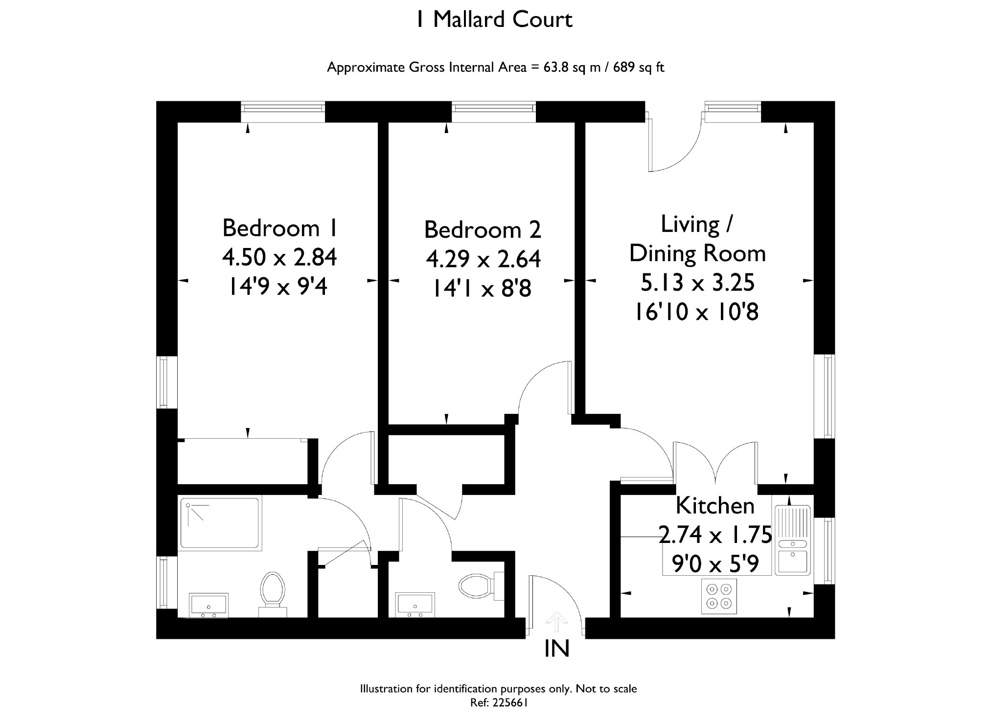 2 Bedrooms Flat for sale in Mallard Court, West Mills, Newbury, Berkshire RG14