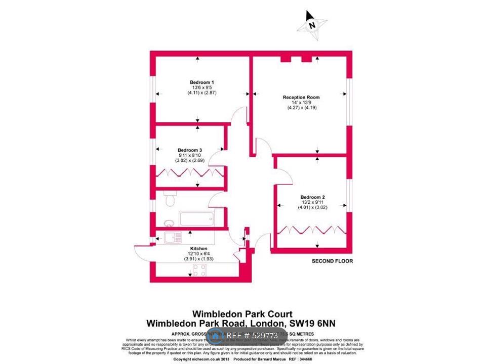 3 Bedrooms Flat to rent in Wimbledon Park Court, London SW19