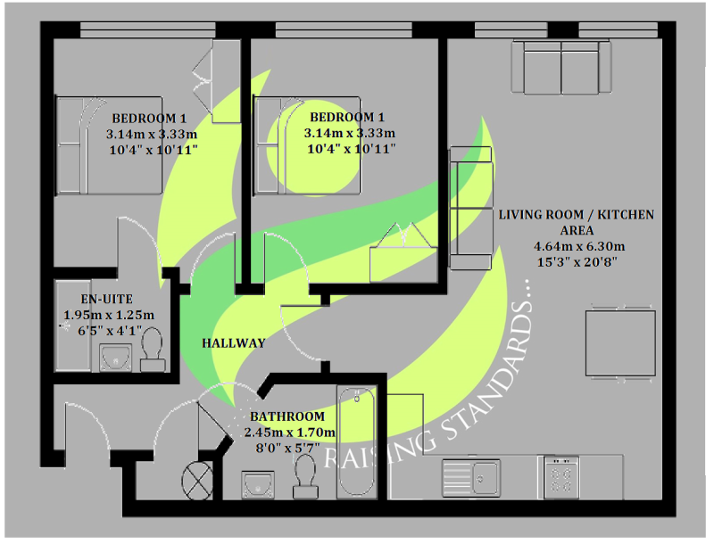 2 Bedrooms Flat to rent in Wessex Court, Farnborough, Hampshire GU14