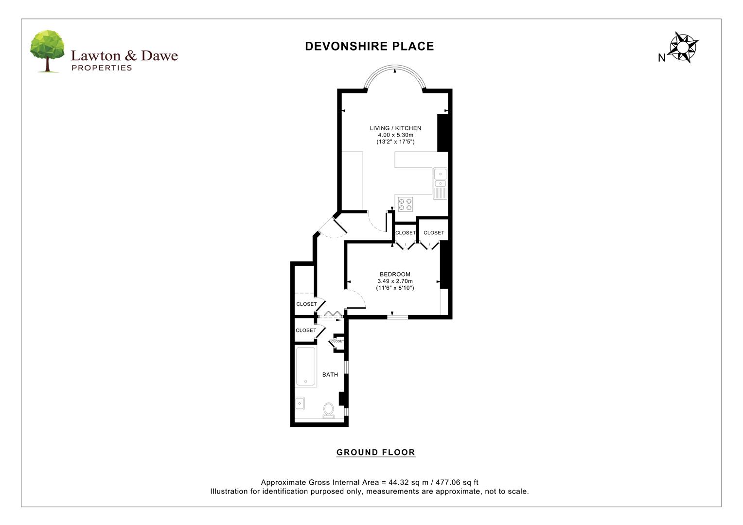 Flat 1, 10, Devonshire Place, Brighton floorplan
