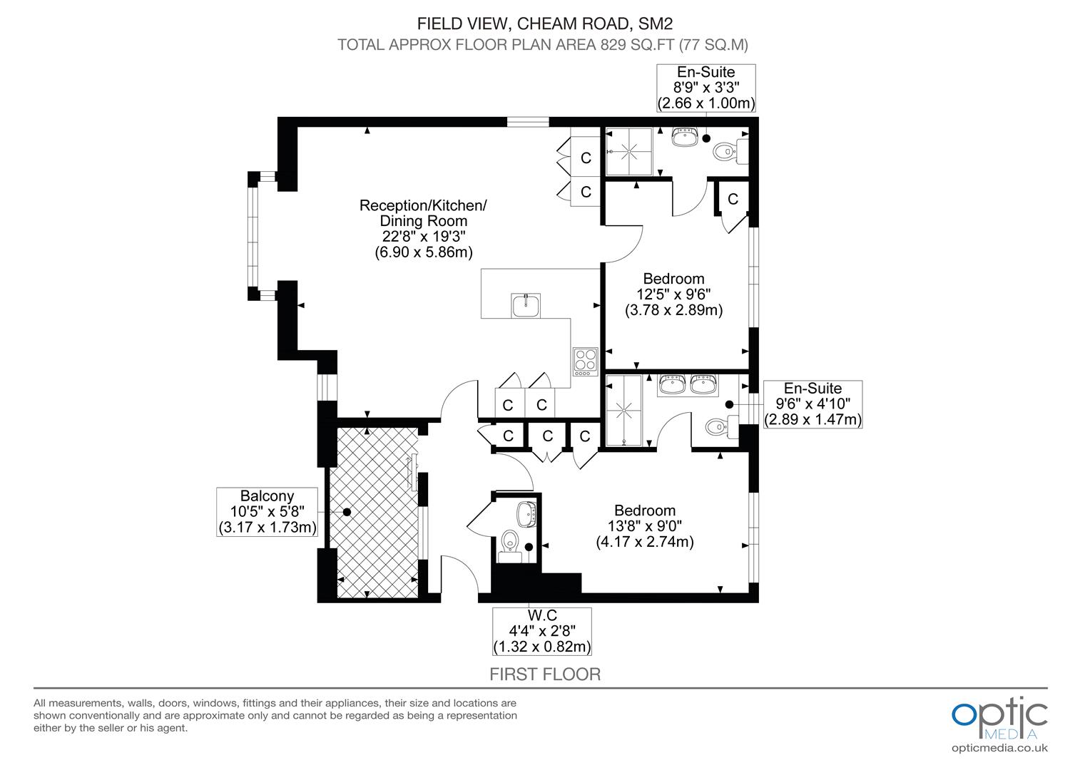 4 Field View, 8, Cheam Road, Cheam floorplan