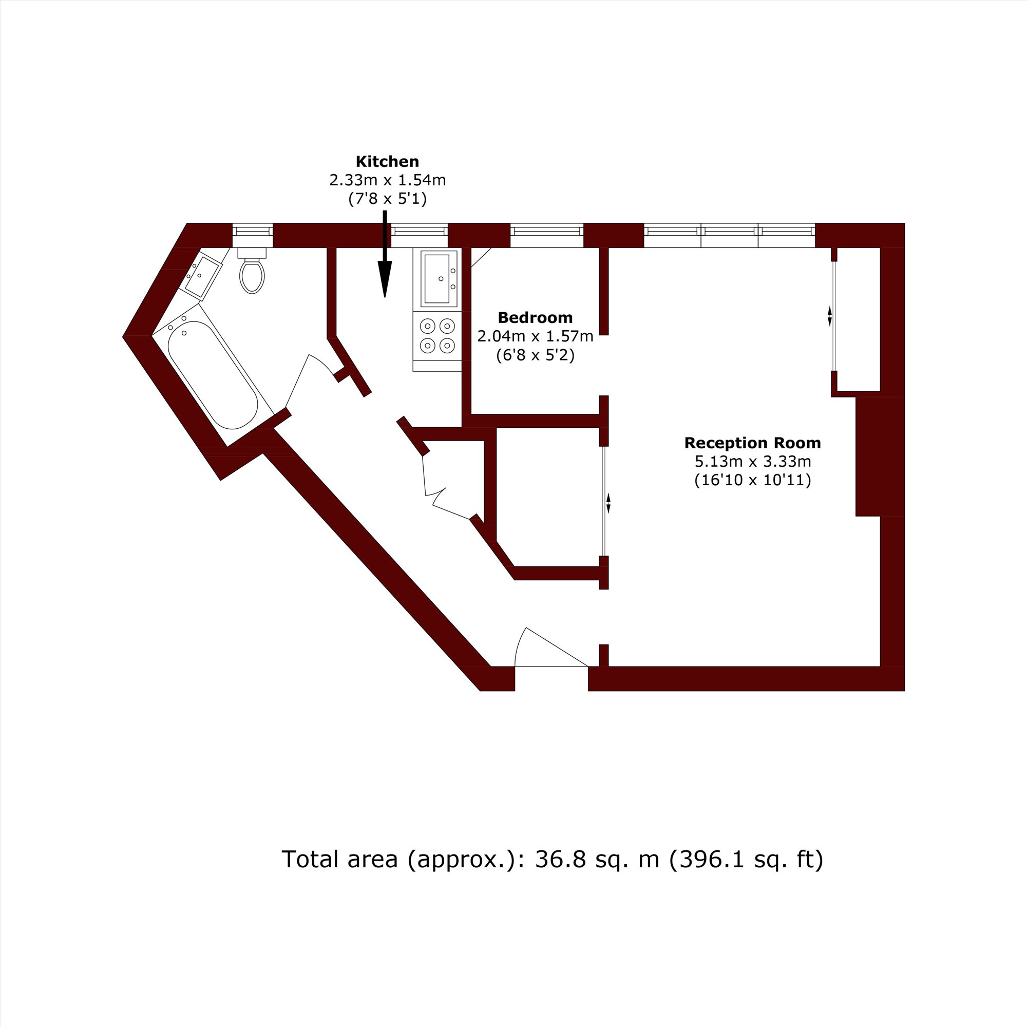Flat 23, Hillsborough Court, Mortimer Crescent, London floorplan
