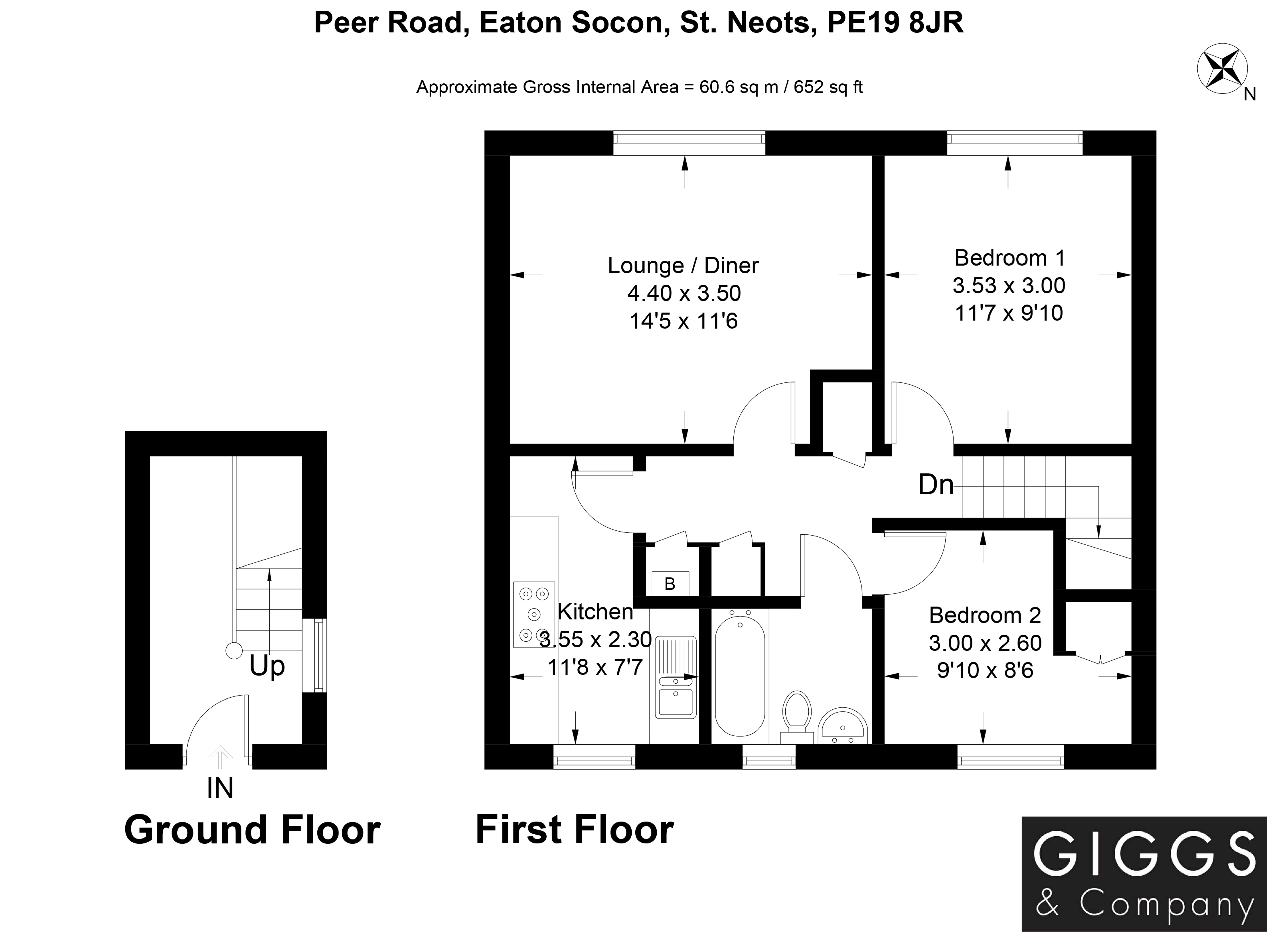 2 Bedrooms Maisonette for sale in Peer Road, Eaton Socon, St. Neots PE19