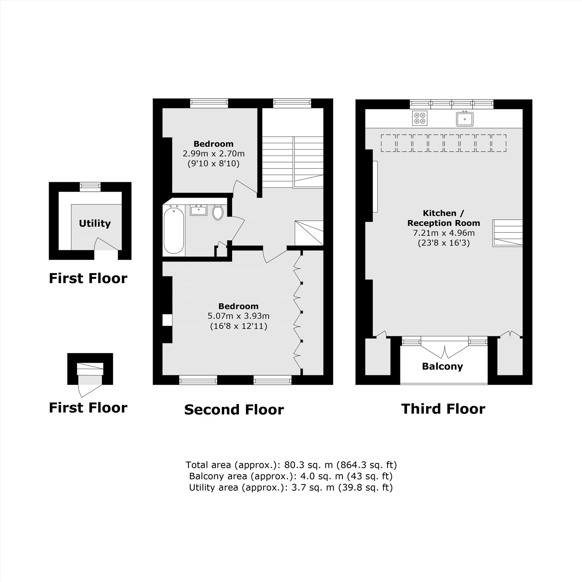 Flat D, 26, Sutherland Place, London floorplan